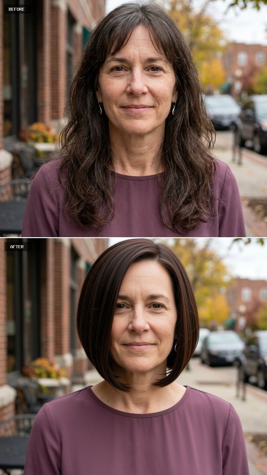 Dark Brunette Bob That Finally Lets the Face Do All the Work