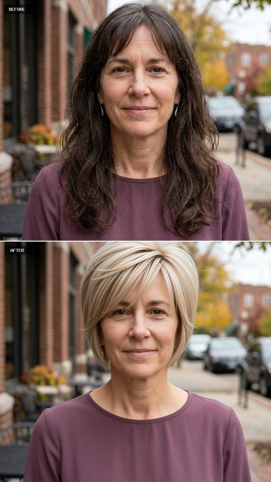 Platinum Bob With Swept Crown Volume That Makes 57 Feel Like a Choice Worth Owning