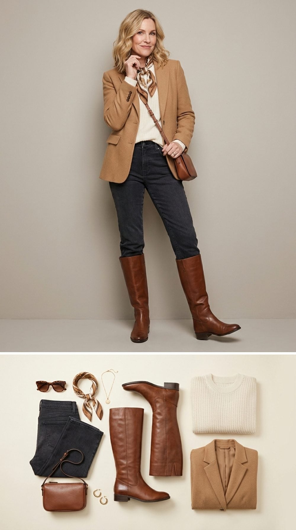 Camel Blazer, Cognac Riding Boots, and the Fall Palette That Already Has Its Answer