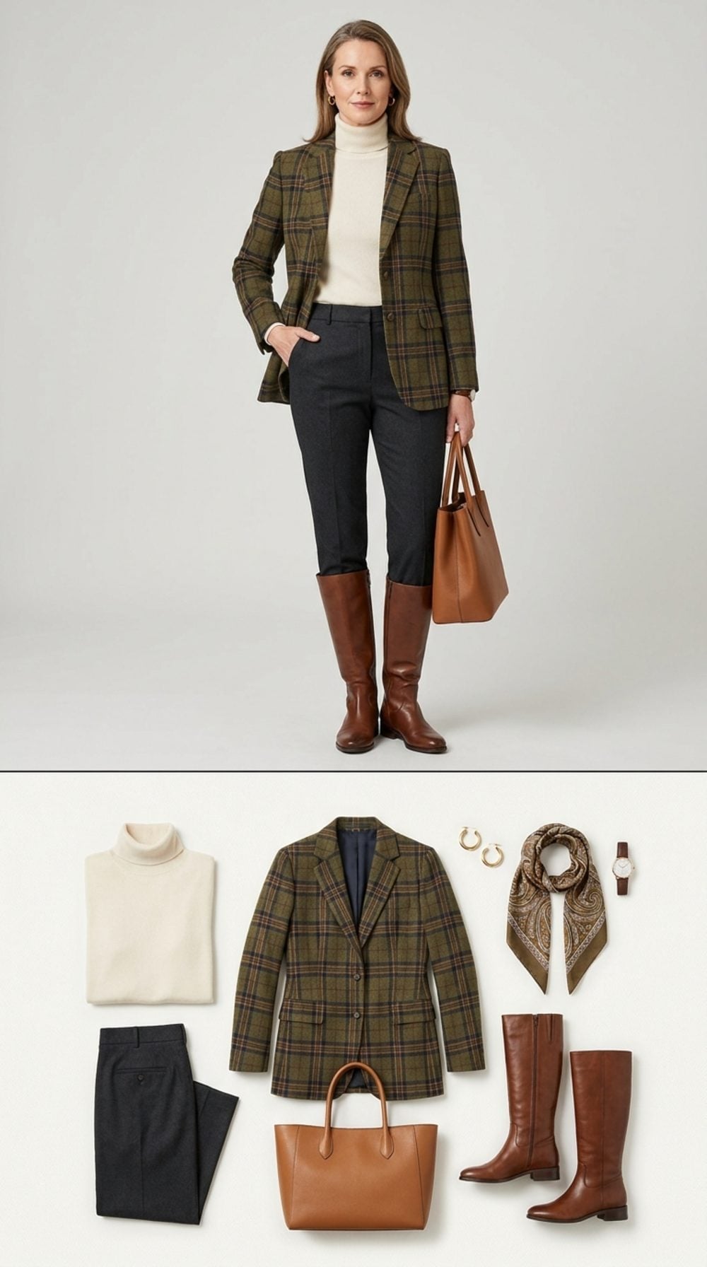 Green Plaid, Cognac Leather, and the Fall Outfit That Already Has a Plan