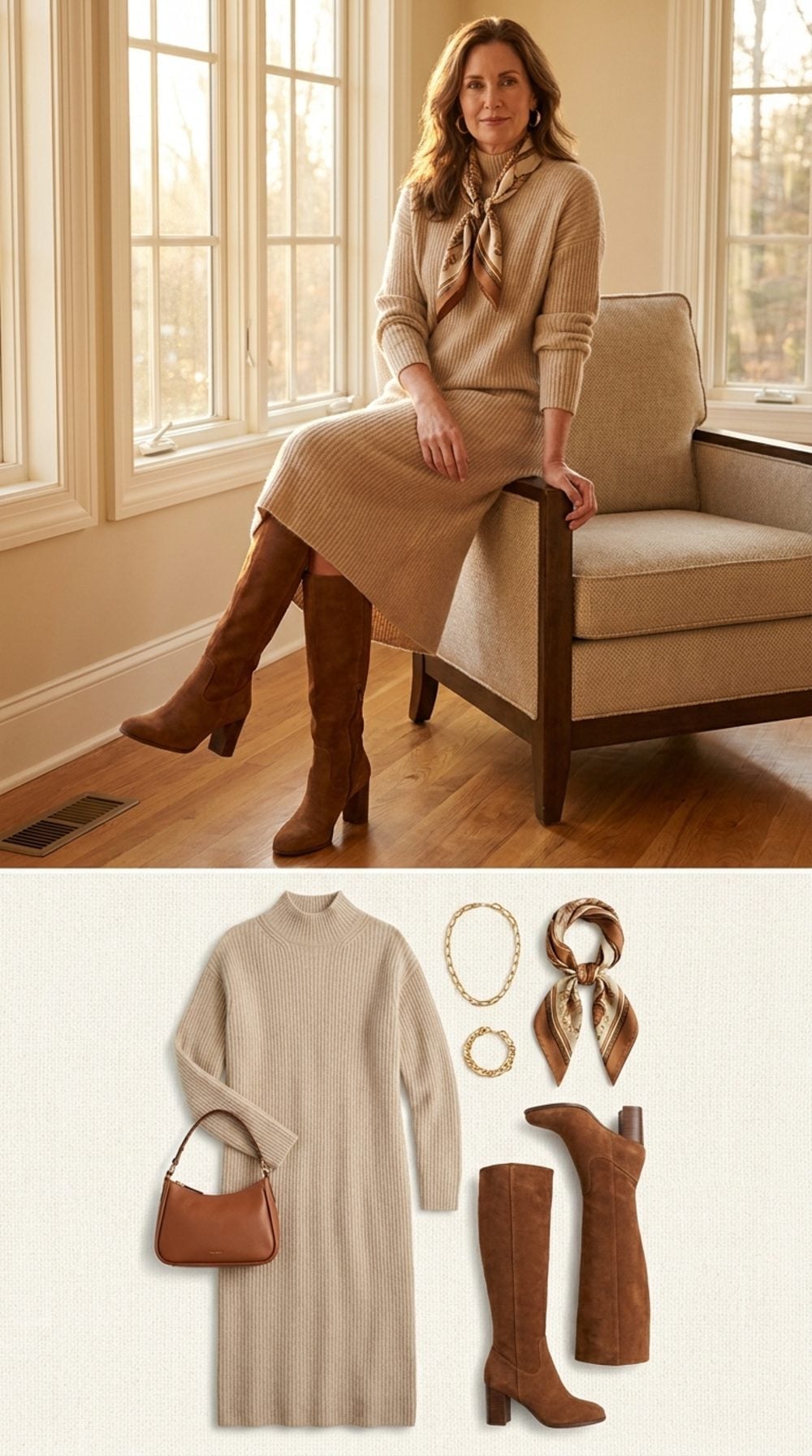 Oatmeal Knit, Suede Knee-Highs, and the Fall Palette That Needs Nothing Added