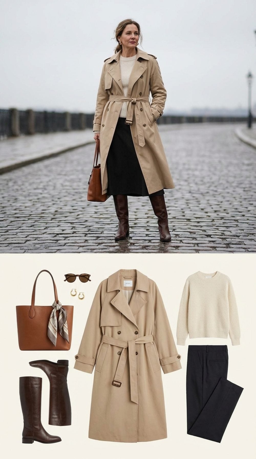 Trench Coat, Knee-High Boots, and the Fall Formula That Doesn't Overcomplicate Itself