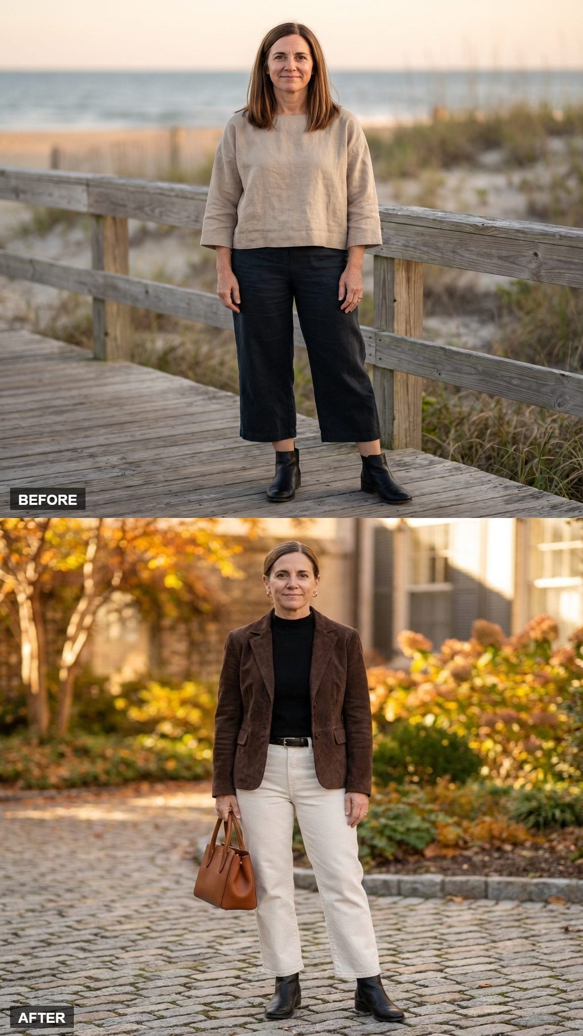 Brown Suede Blazer, Cream Trousers, and How the Belt Quietly Runs the Show