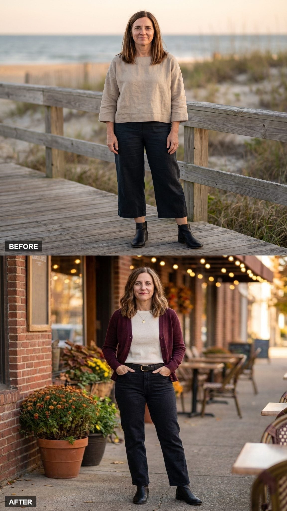Burgundy Cardigan, Dark Jeans, and the Waist Detail Doing All the Heavy Lifting