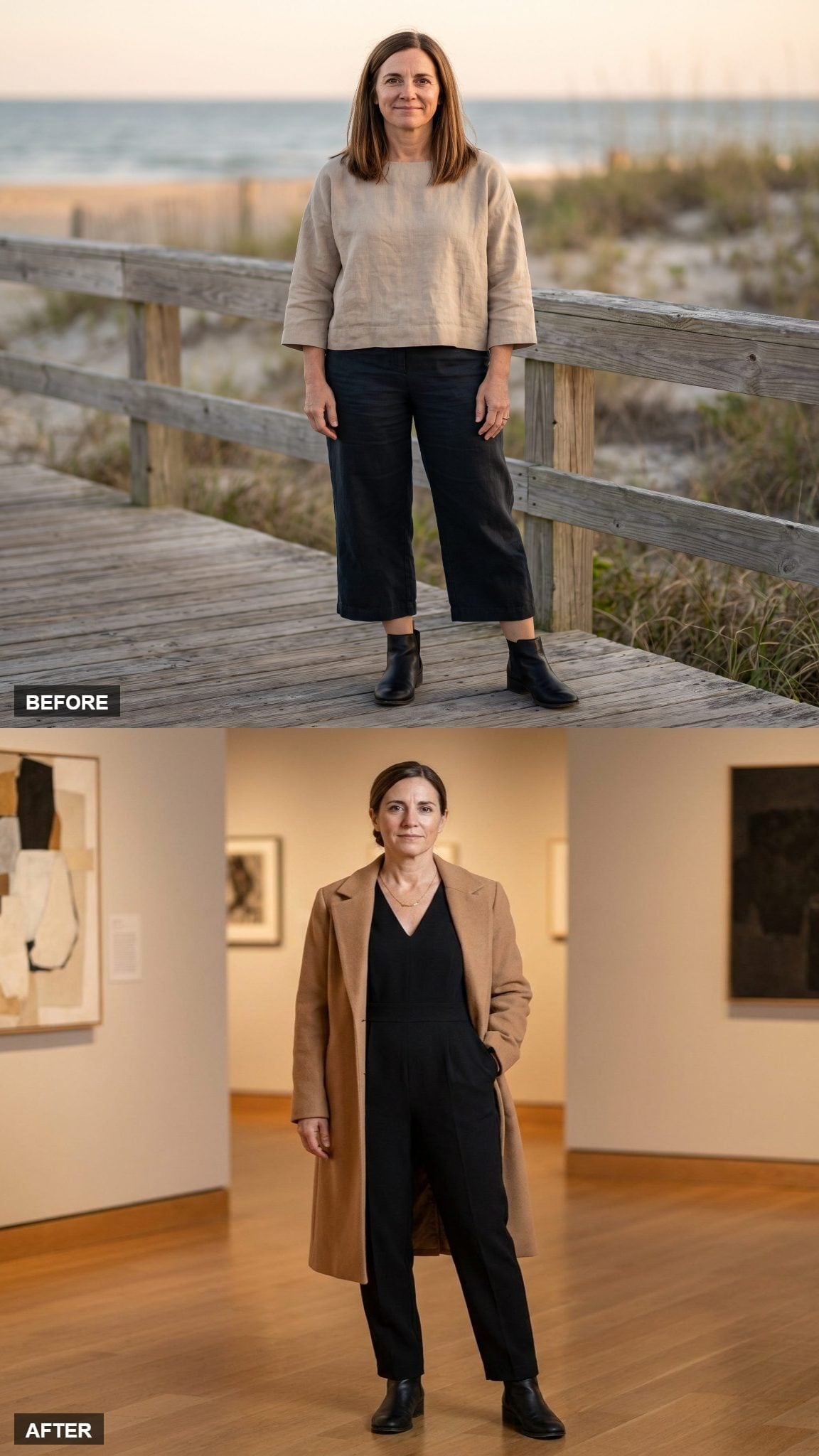 Camel Coat, Black Jumpsuit, and the One Layering Move That Keeps the Leg Long