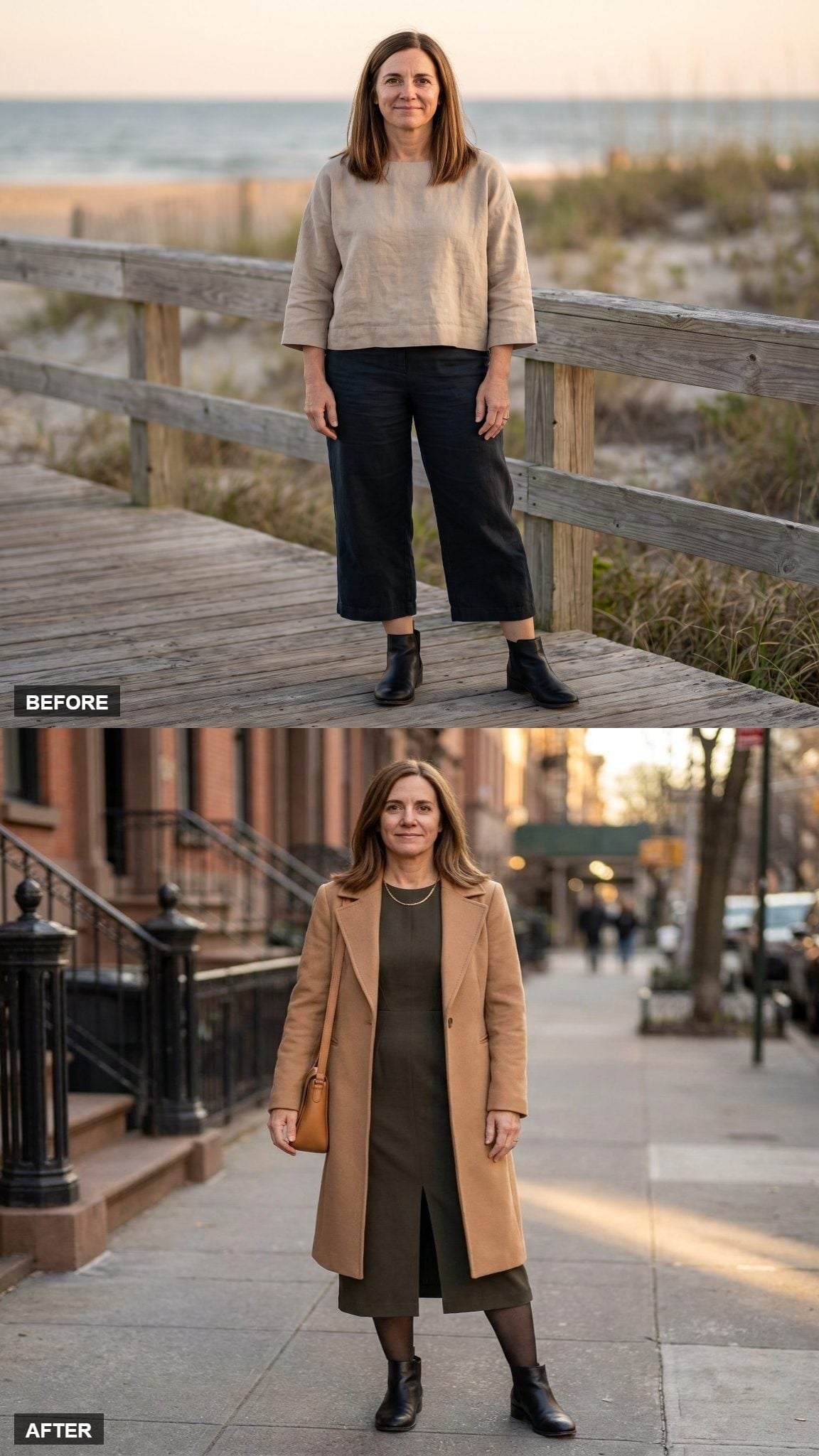 Camel Coat, Olive Dress, and Why the Monochrome Stack Earns the Boot