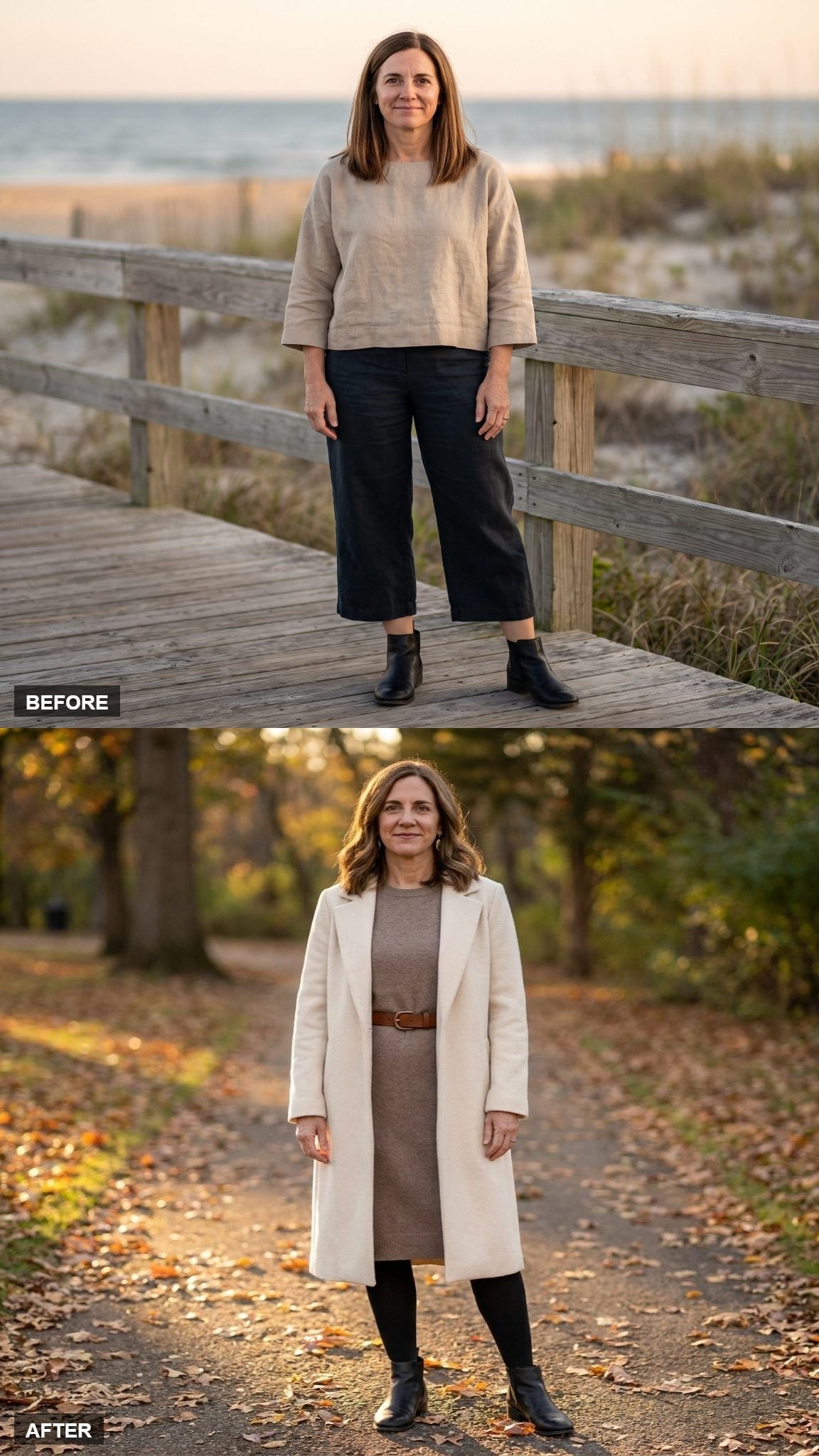 Ivory Coat, Belted Midi Dress, and the Silhouette That Makes Ankle Boots Work Harder