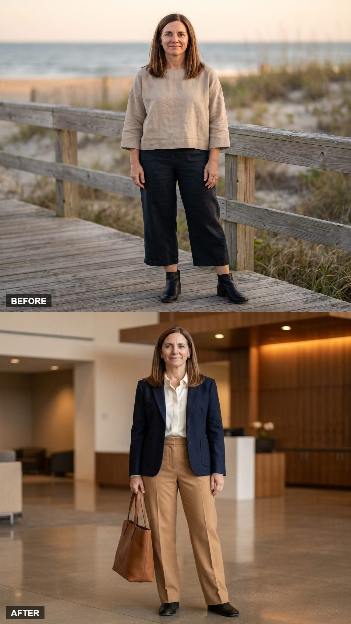 Navy Blazer, Khaki Trousers, and Why the Leg Line Runs All the Way Down