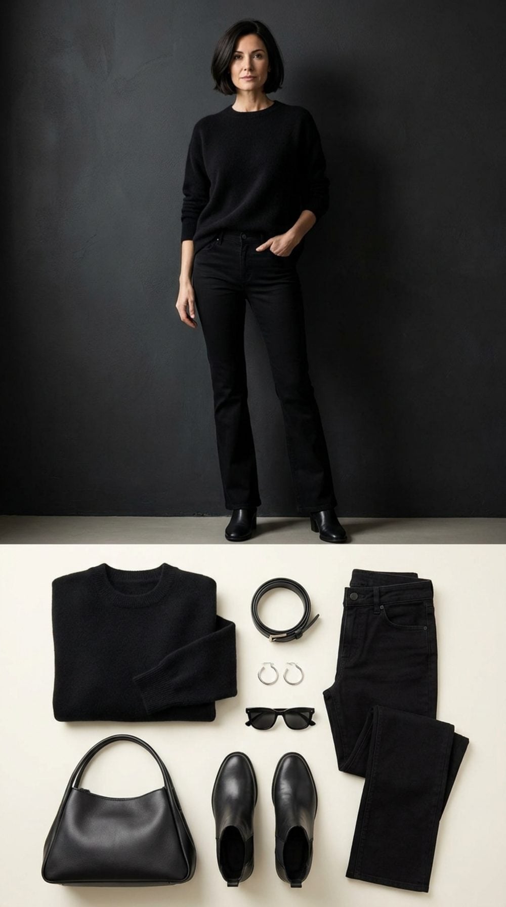 All Black Bootcut Done Right Proves Minimalism Has a Formula