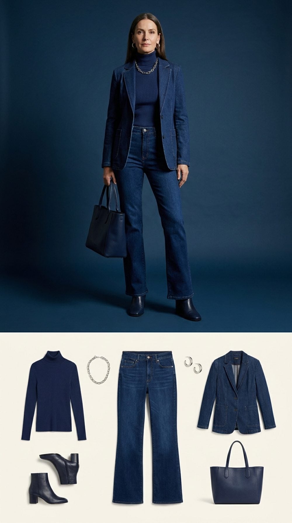Denim-on-Denim Done Right Proves Bootcut Jeans Don't Need a Contrast