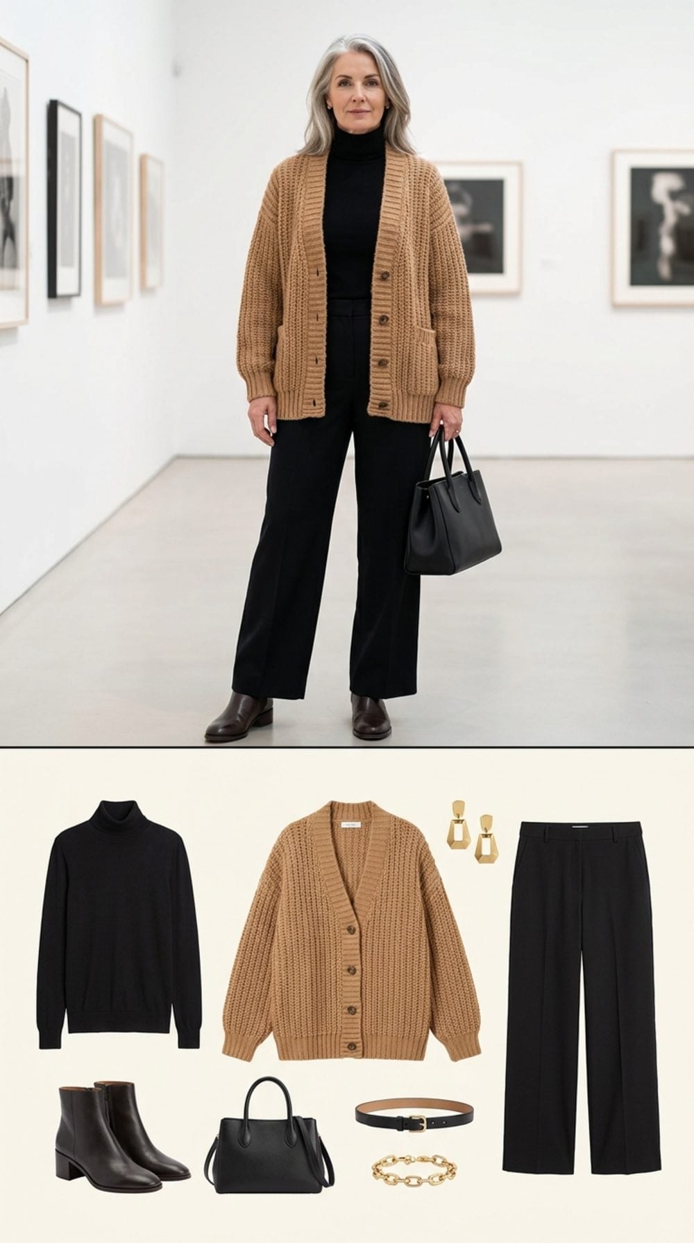 Black Turtleneck Under Camel Is the All-Season Formula Worth Actually Committing To