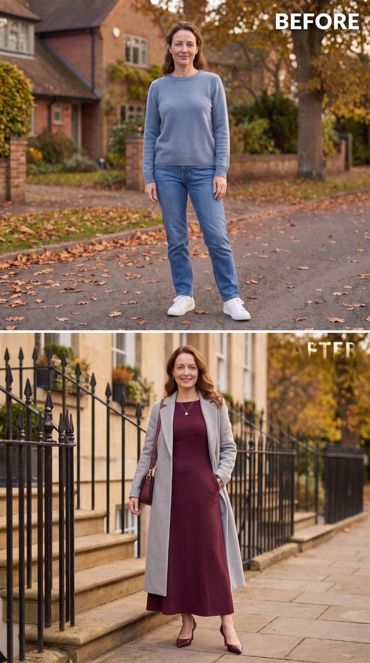Burgundy Maxi and a Grey Coat That Makes the Whole Thing Work