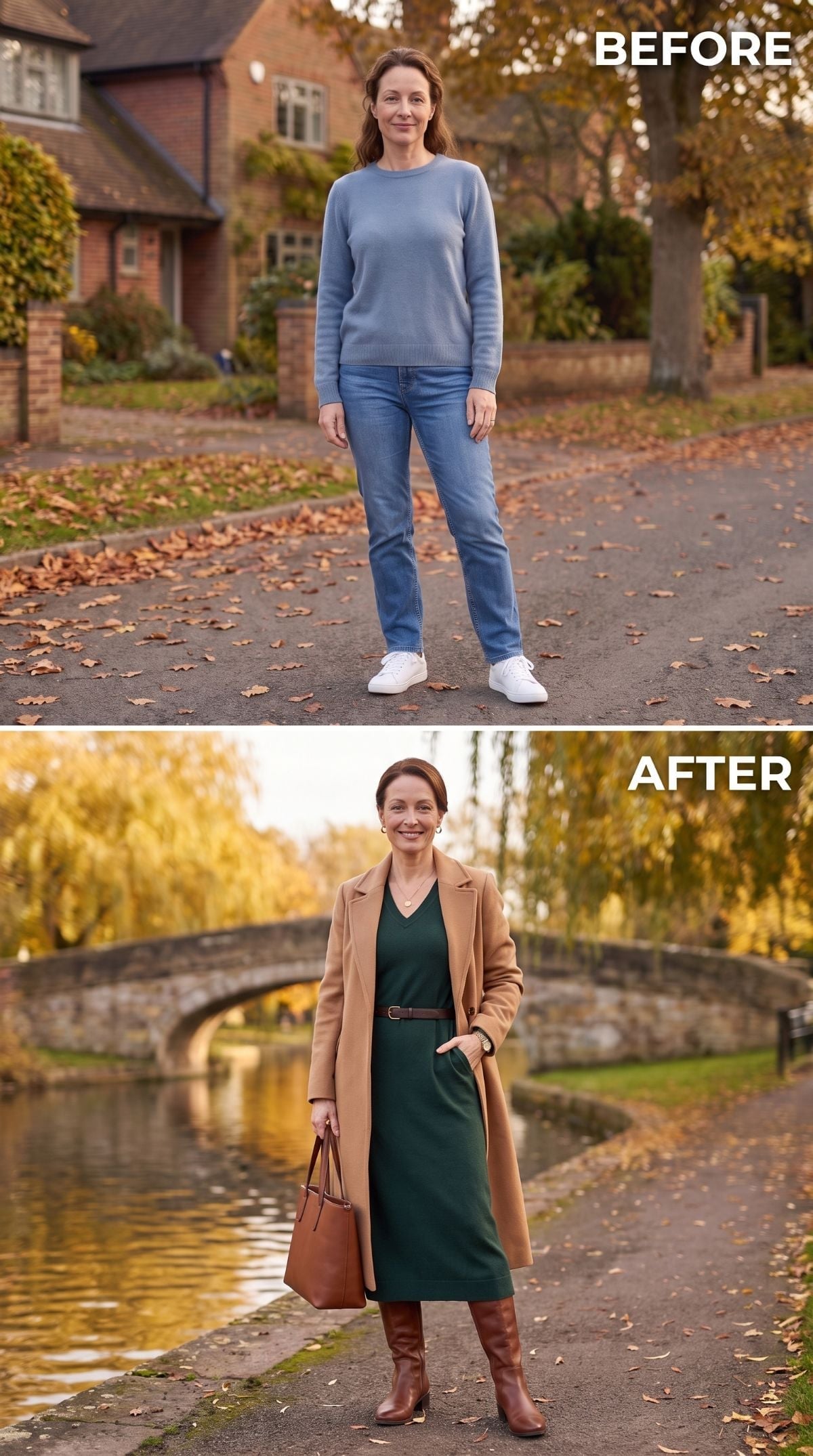 Forest Green Knit Midi and a Camel Coat That Actually Earns a Second Look