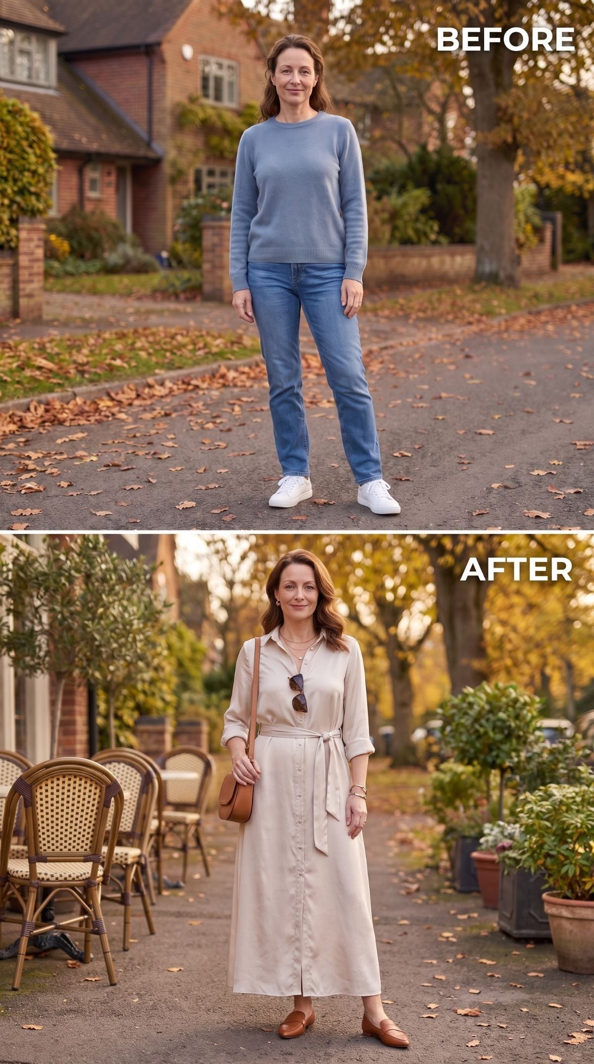 Ivory Shirtdress, Brown Flats, and a Belt That Earns Its Place