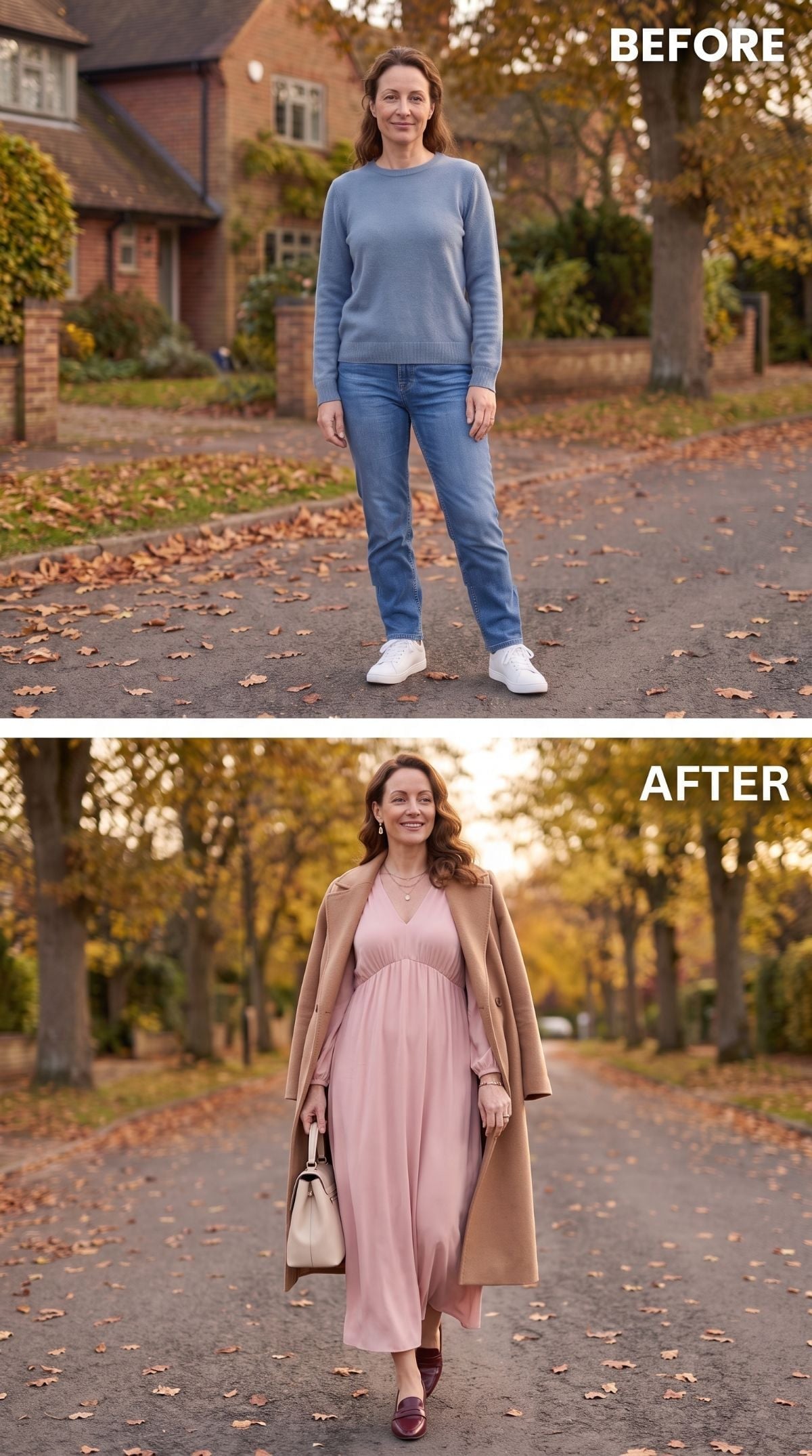 Pink Maxi Dress, a Camel Coat, and Loafers That Make the Case for Dressing Up