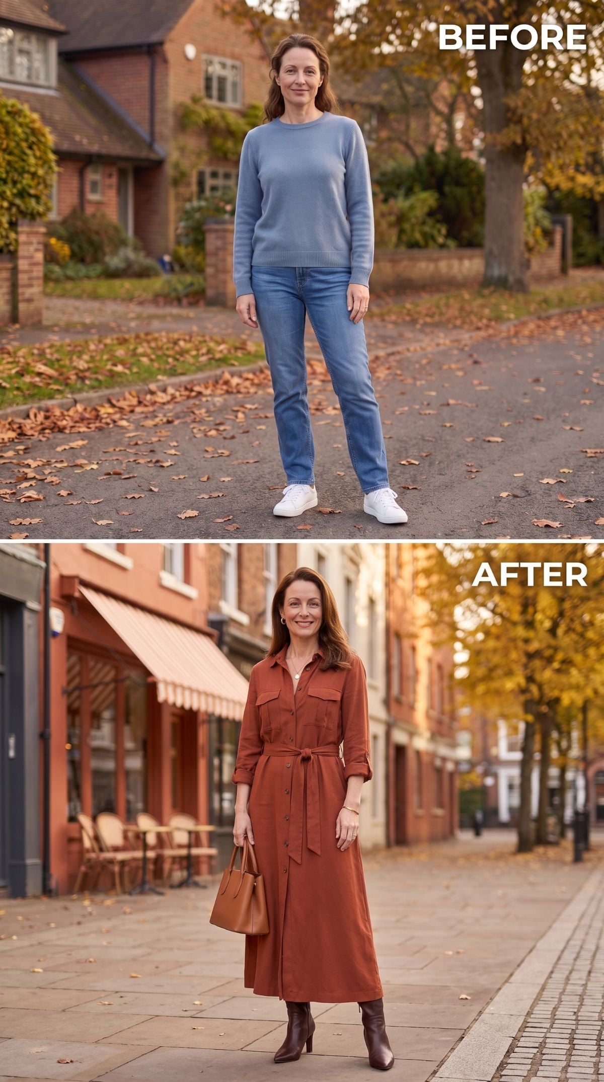 Rust Shirtdress, Cognac Boots, and the Bag That Ties the Whole Season Together
