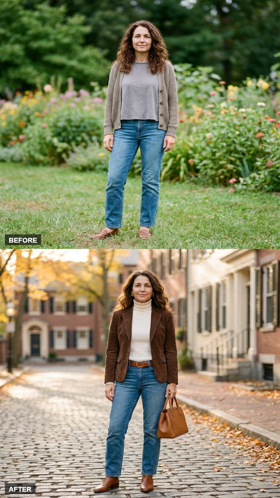 Brown Suede Blazer and a Turtleneck Just Rewrote Fall's Dress Code