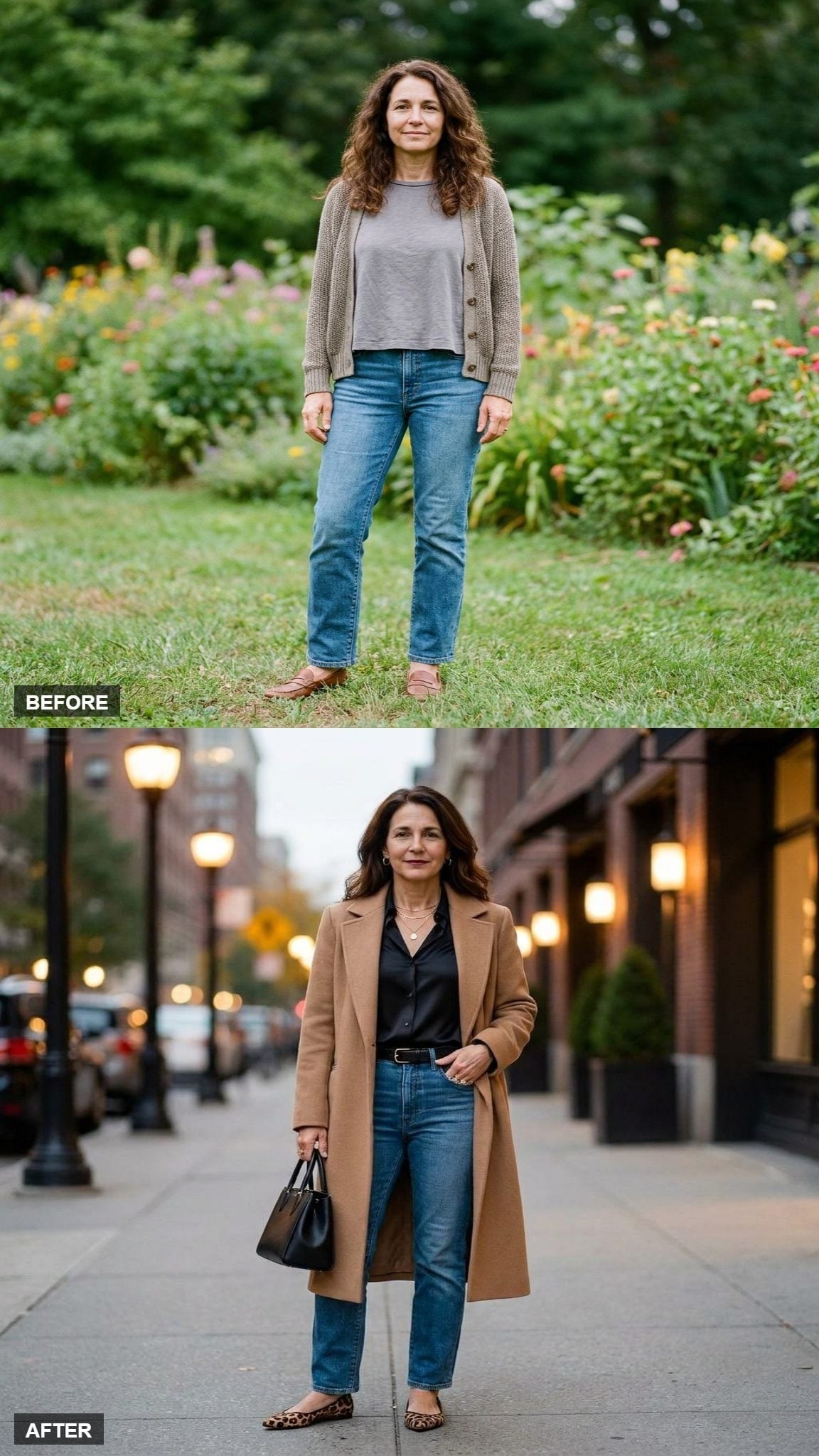 Camel Coat, Black Silk, Leopard Flats: Fall Dressing With Actual Intention