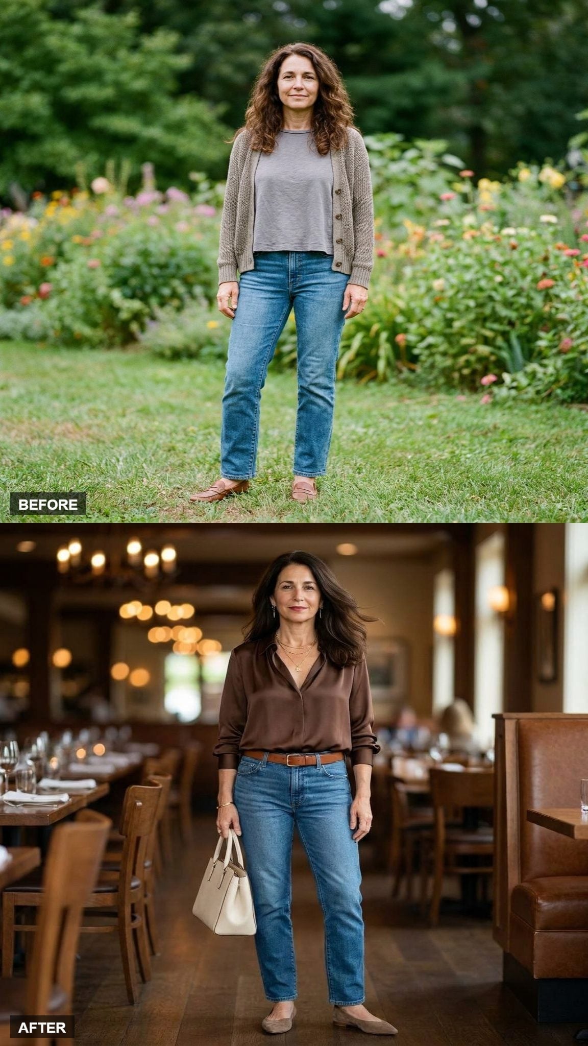Chocolate Silk and a Tan Belt Just Settled the Question of What to Wear to Dinner