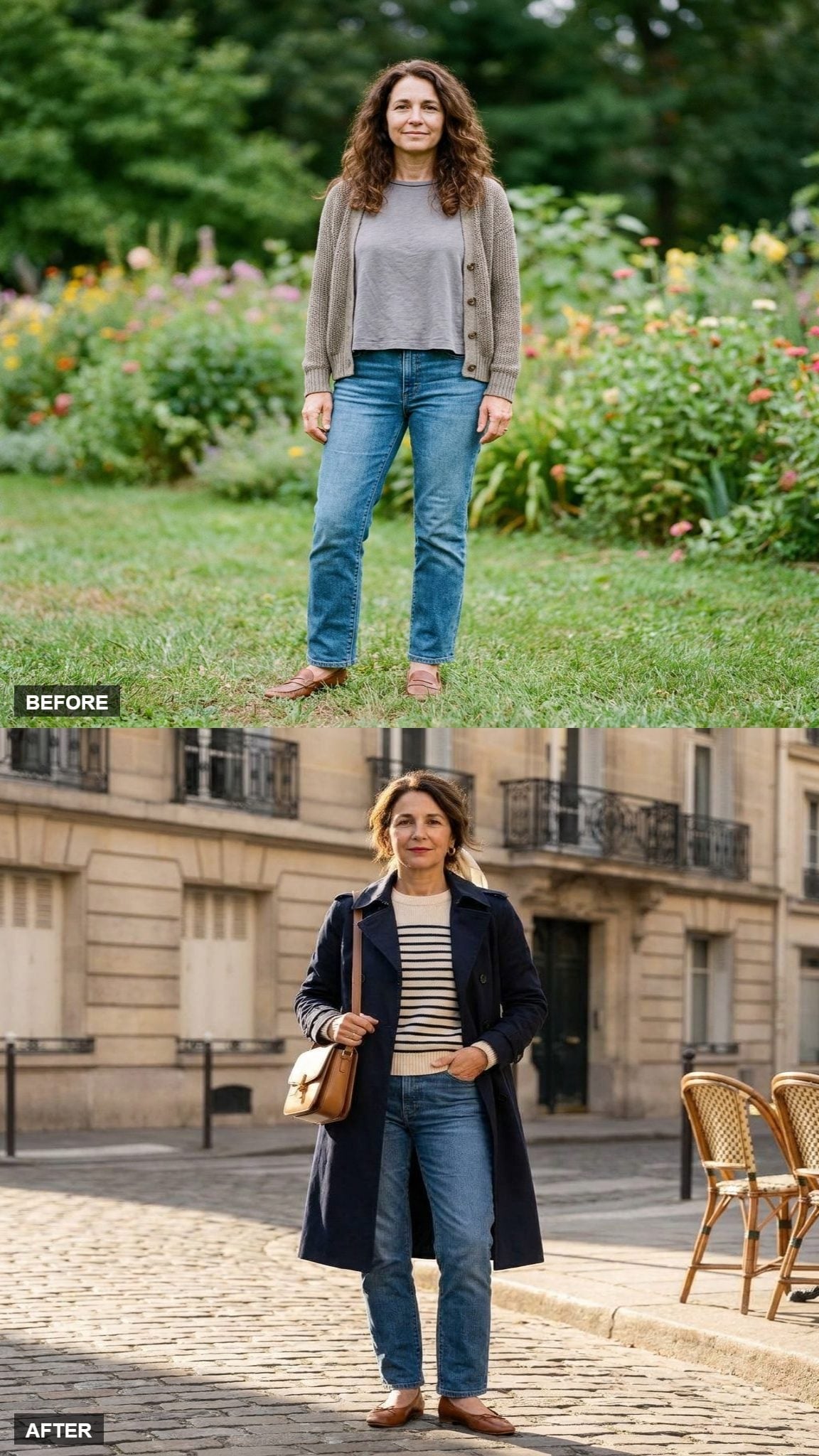 Navy Trench, Breton Stripes, and Straight-Leg Jeans Just Wrote the Fall Rulebook