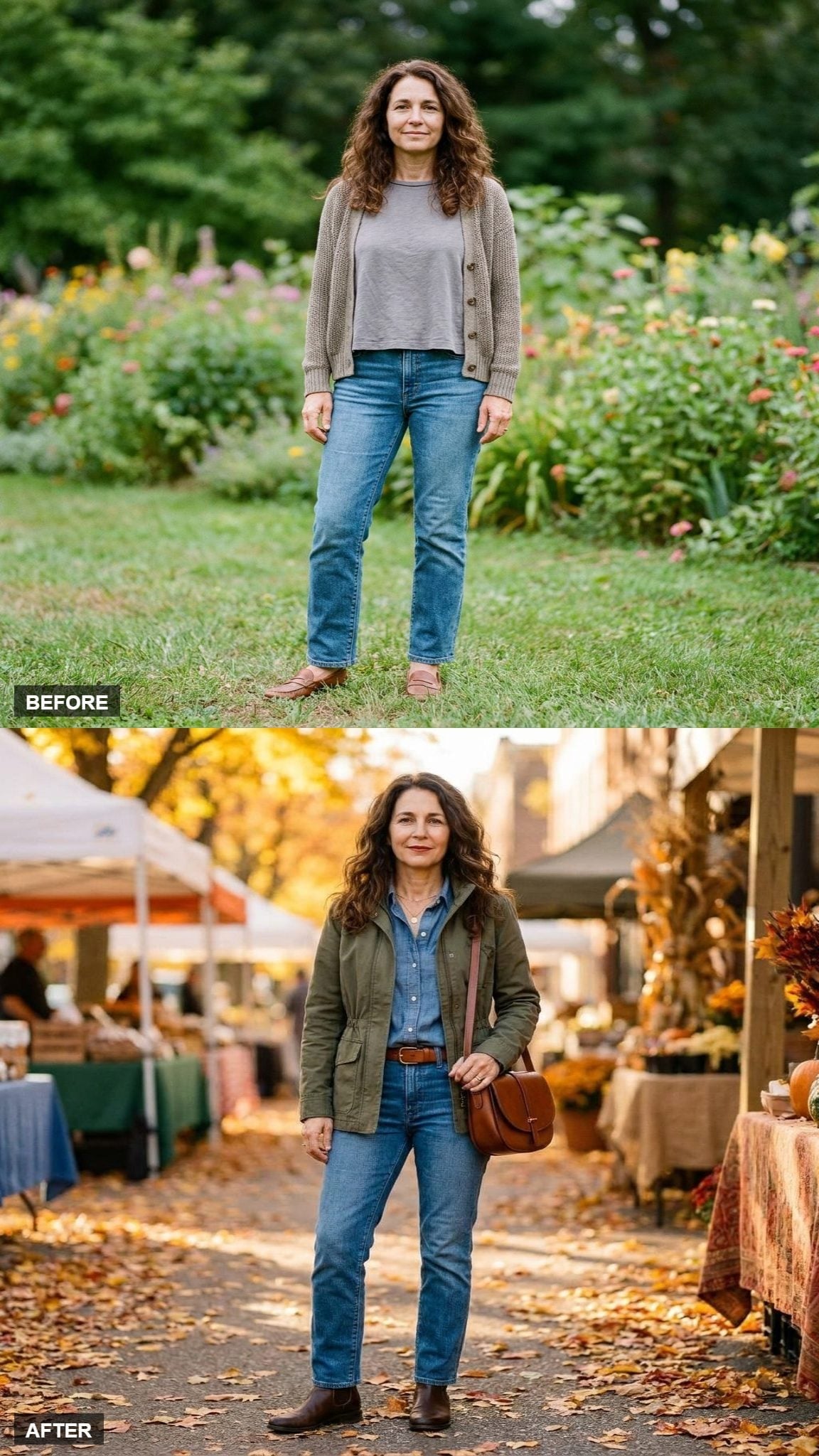 Olive Utility Jacket and a Denim Shirt Just Made Fall Market Season Personal