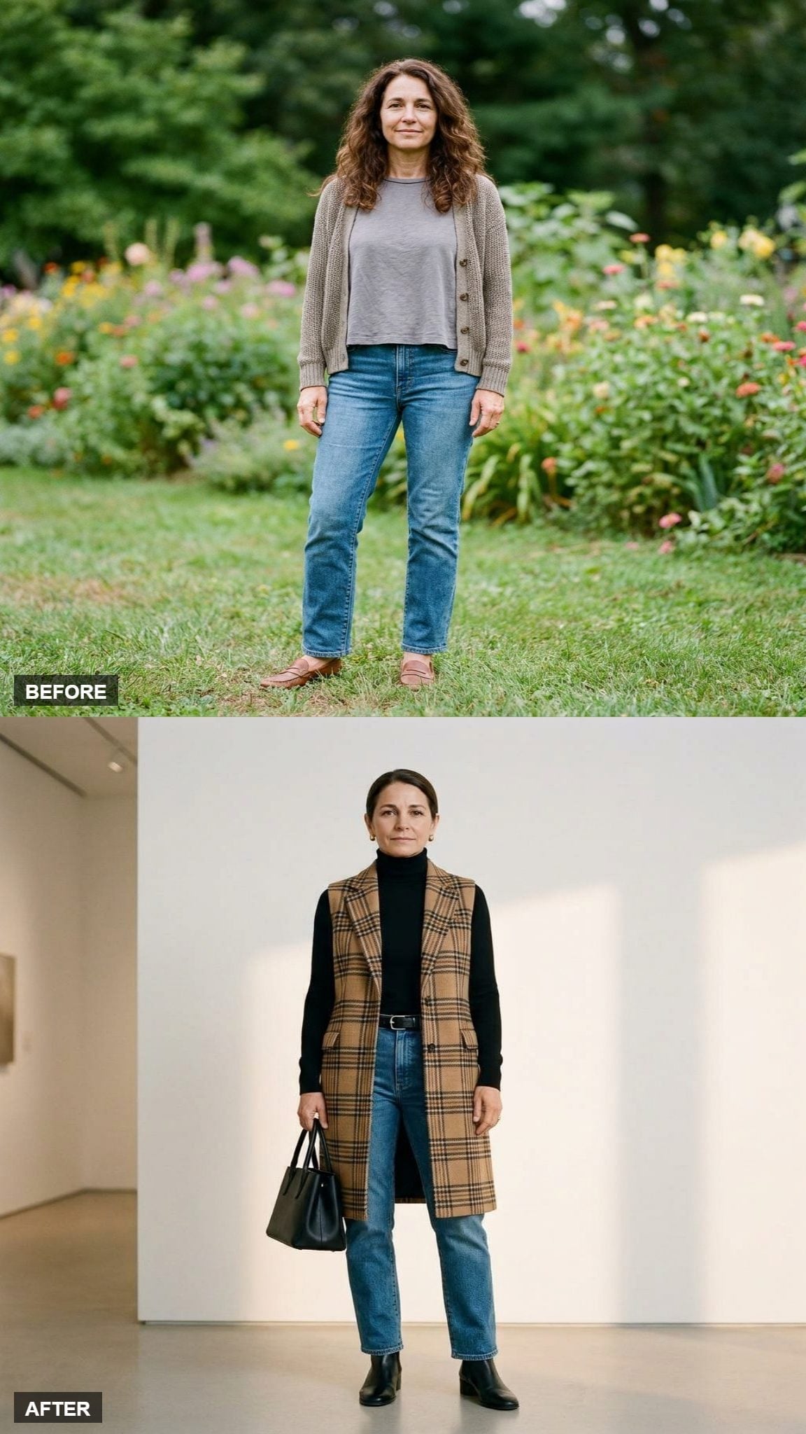 Plaid Vest Over a Black Turtleneck Is the Fall Formula You'll Actually Reach For