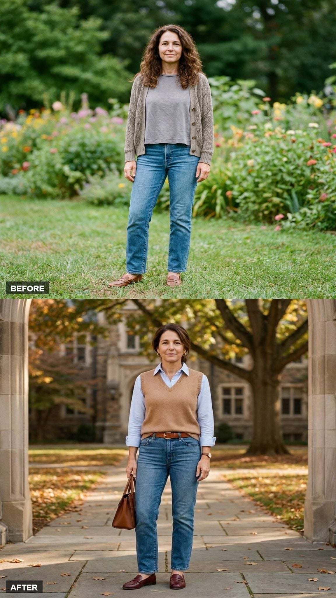 Sweater Vest, Collared Shirt, and Slim Belt Make Fall Feel Pulled Together Without Trying
