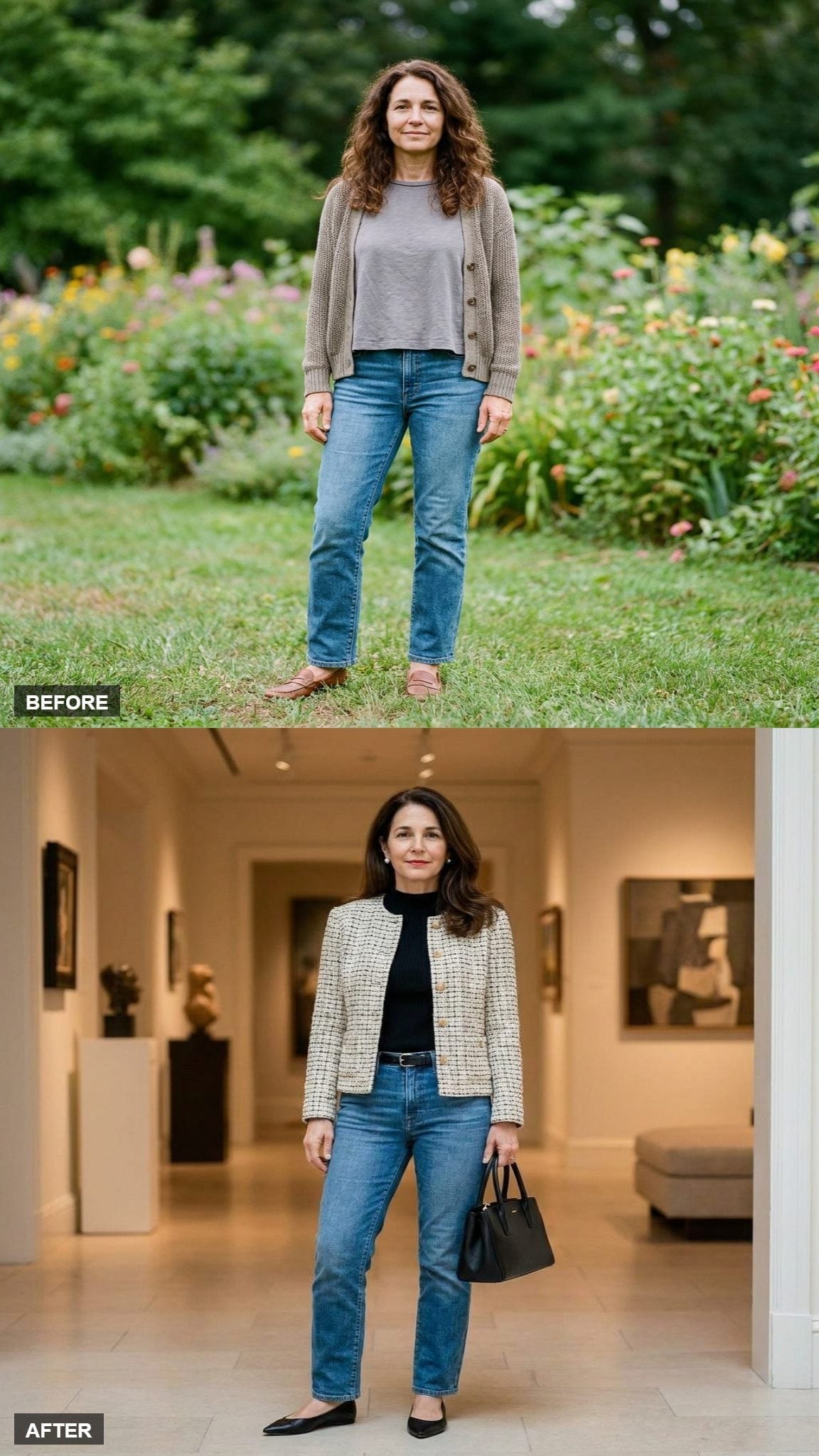 Tweed Blazer, Black Turtleneck, Jeans: Fall Dressing Solved
