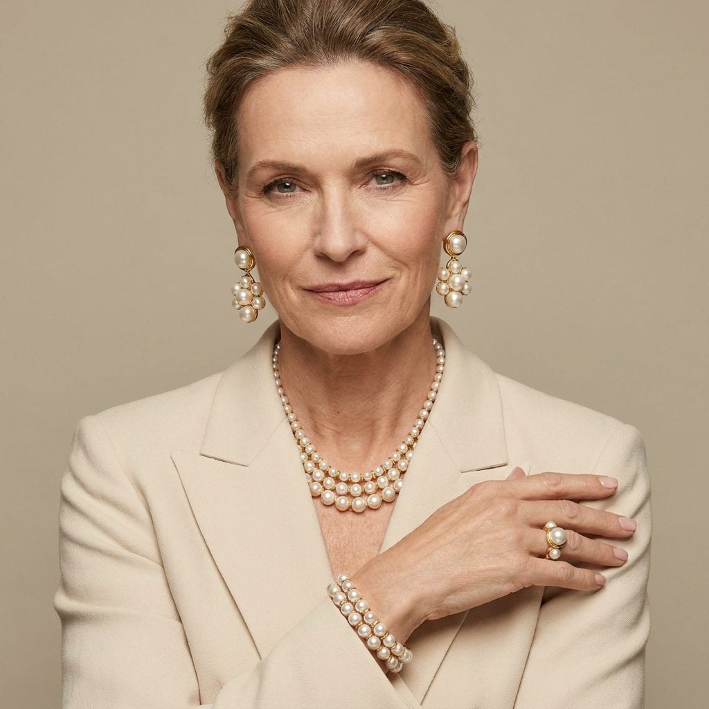 Wearing the Entire Identical Matching Jewelry Set