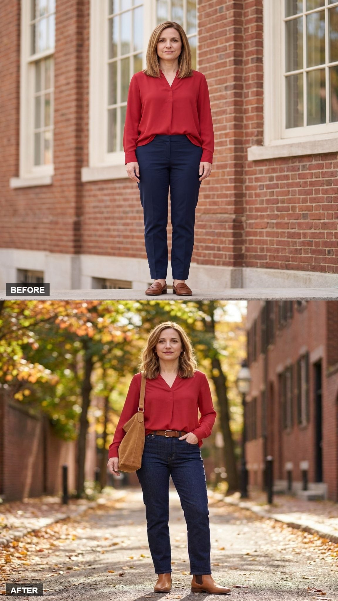 Weekend Denim Ease with a Half-Tuck and Boots