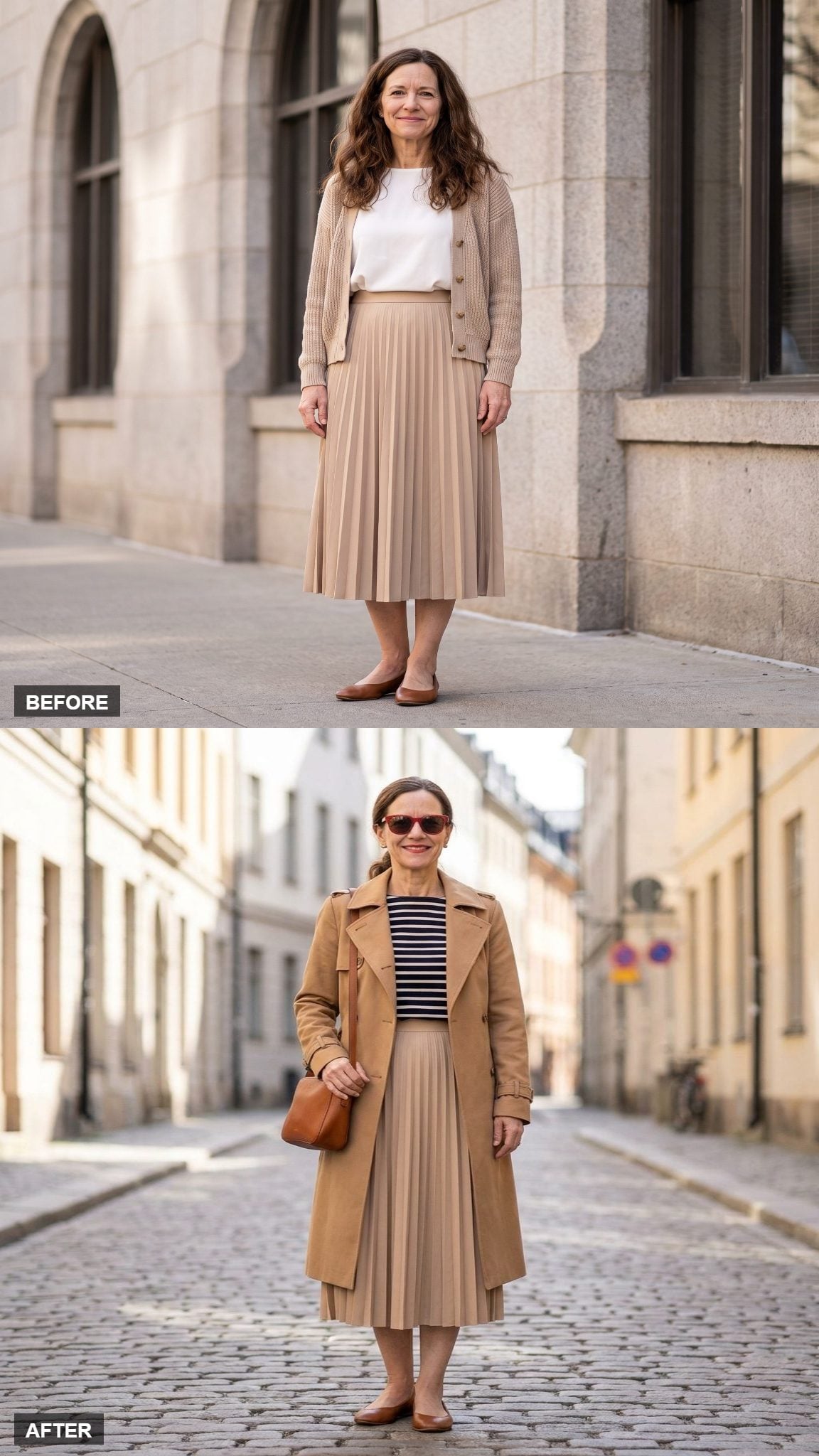 Weekend Polish in a Striped Breton and Trench