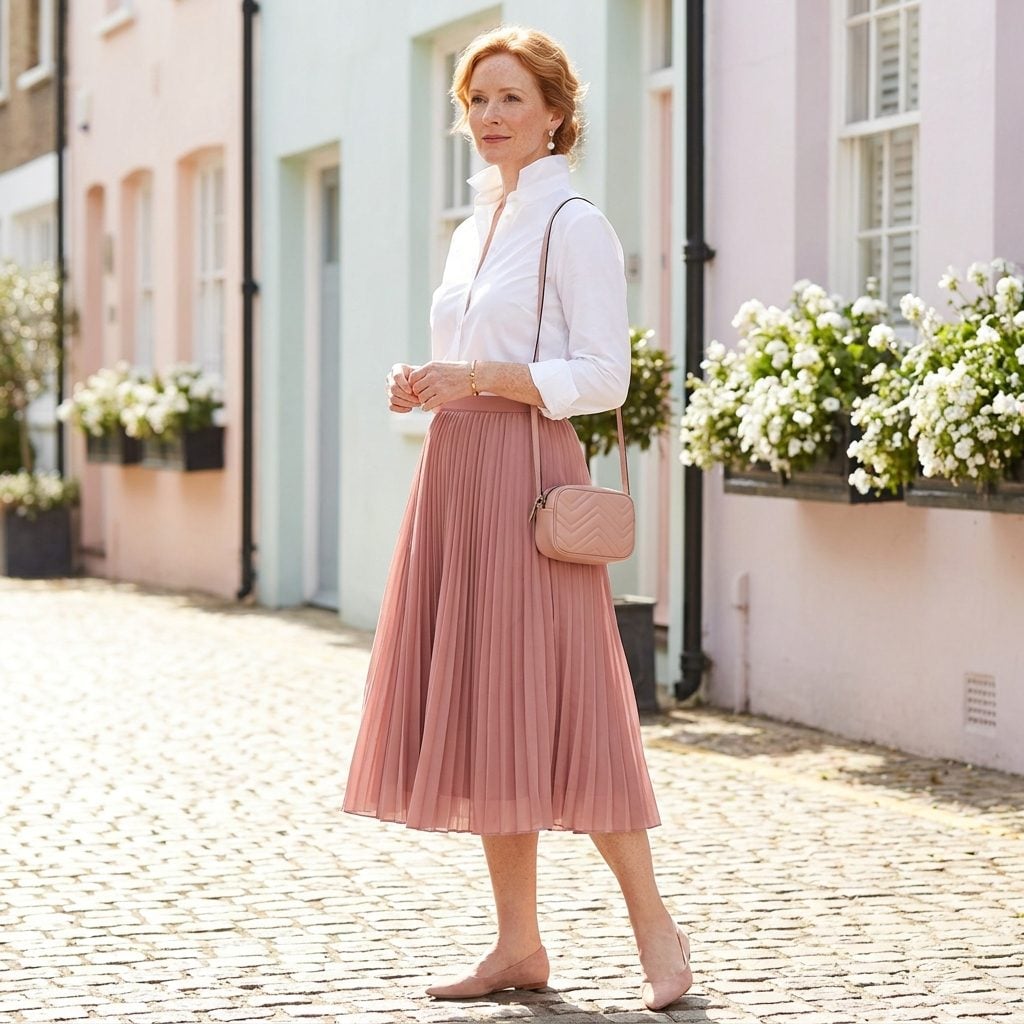 Worn Backwards as a Collared Blouse With a Full Midi Skirt