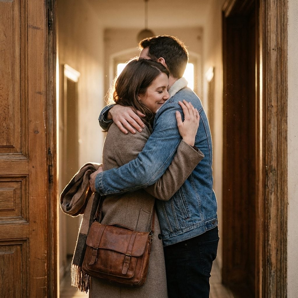 You Hug Your Partner or Family First
