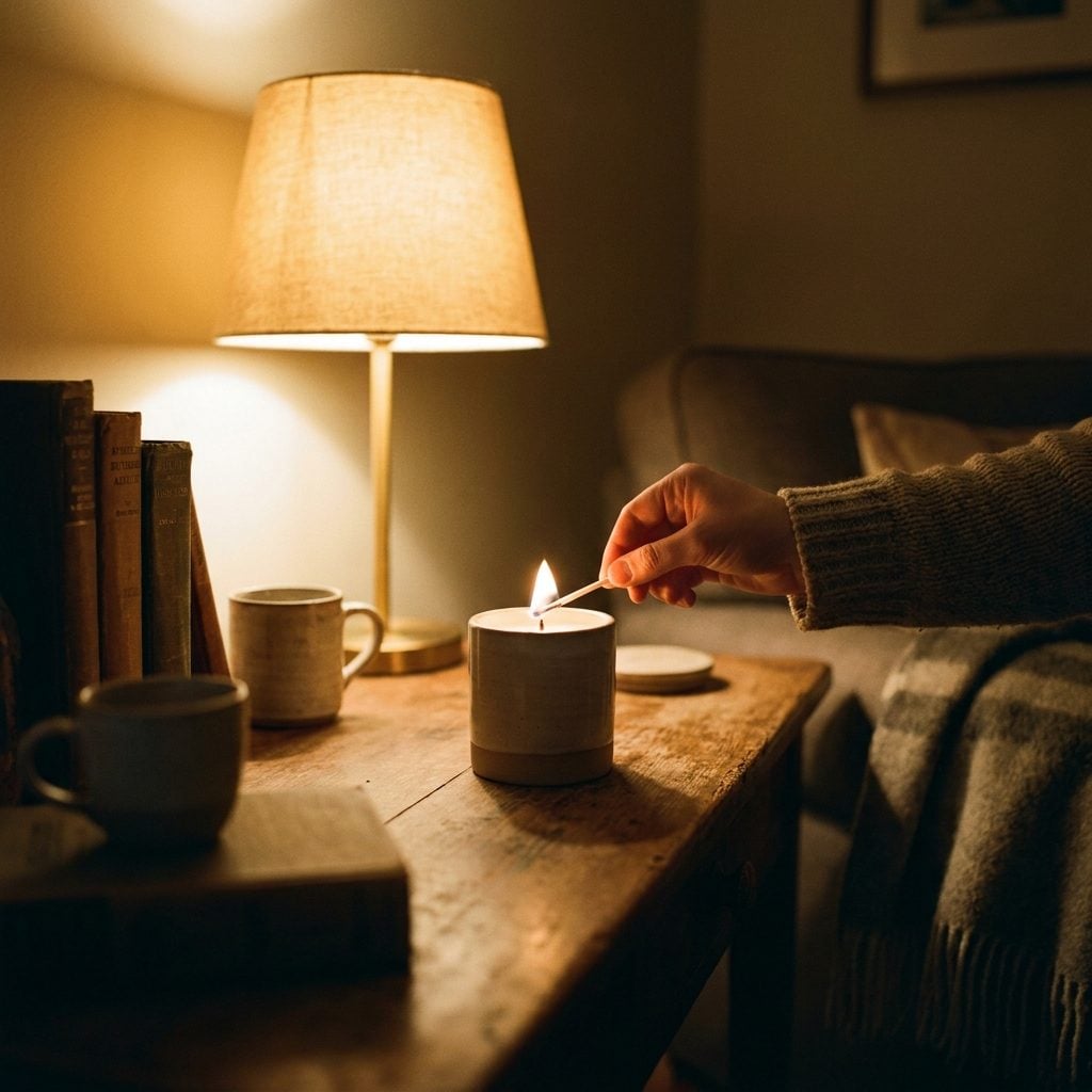 You Light a Candle or Turn On Soft Lighting Before Anything Else