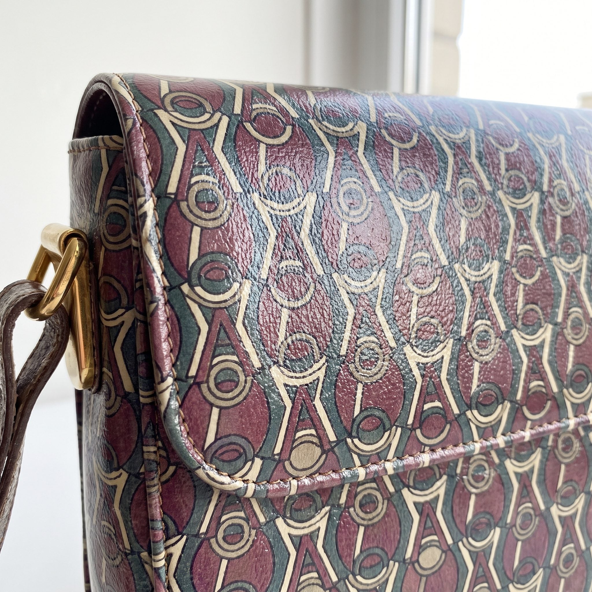 1980s monogram-print shoulder handbag