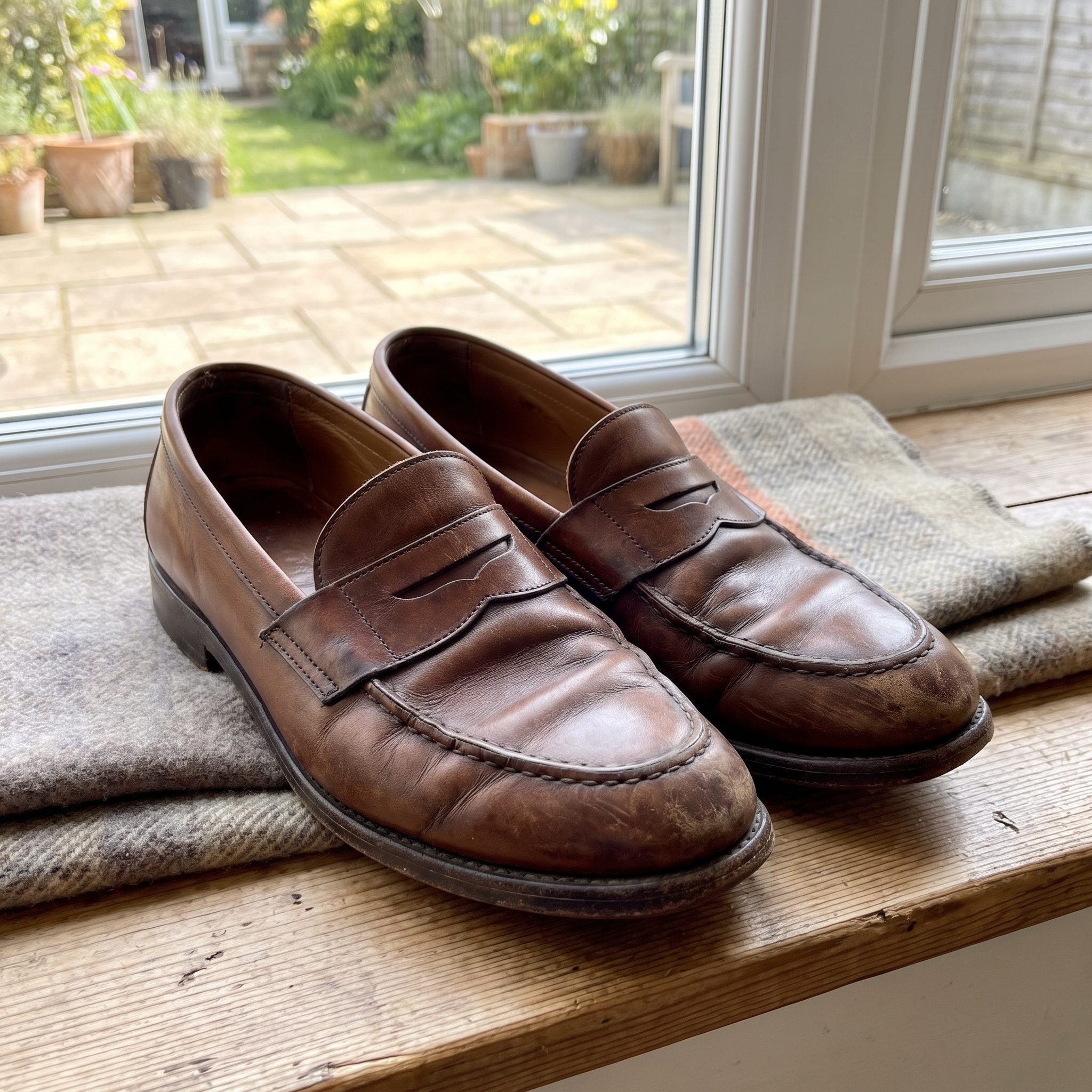 28. The Brown Penny Loafers Worn Until the Leather Gave