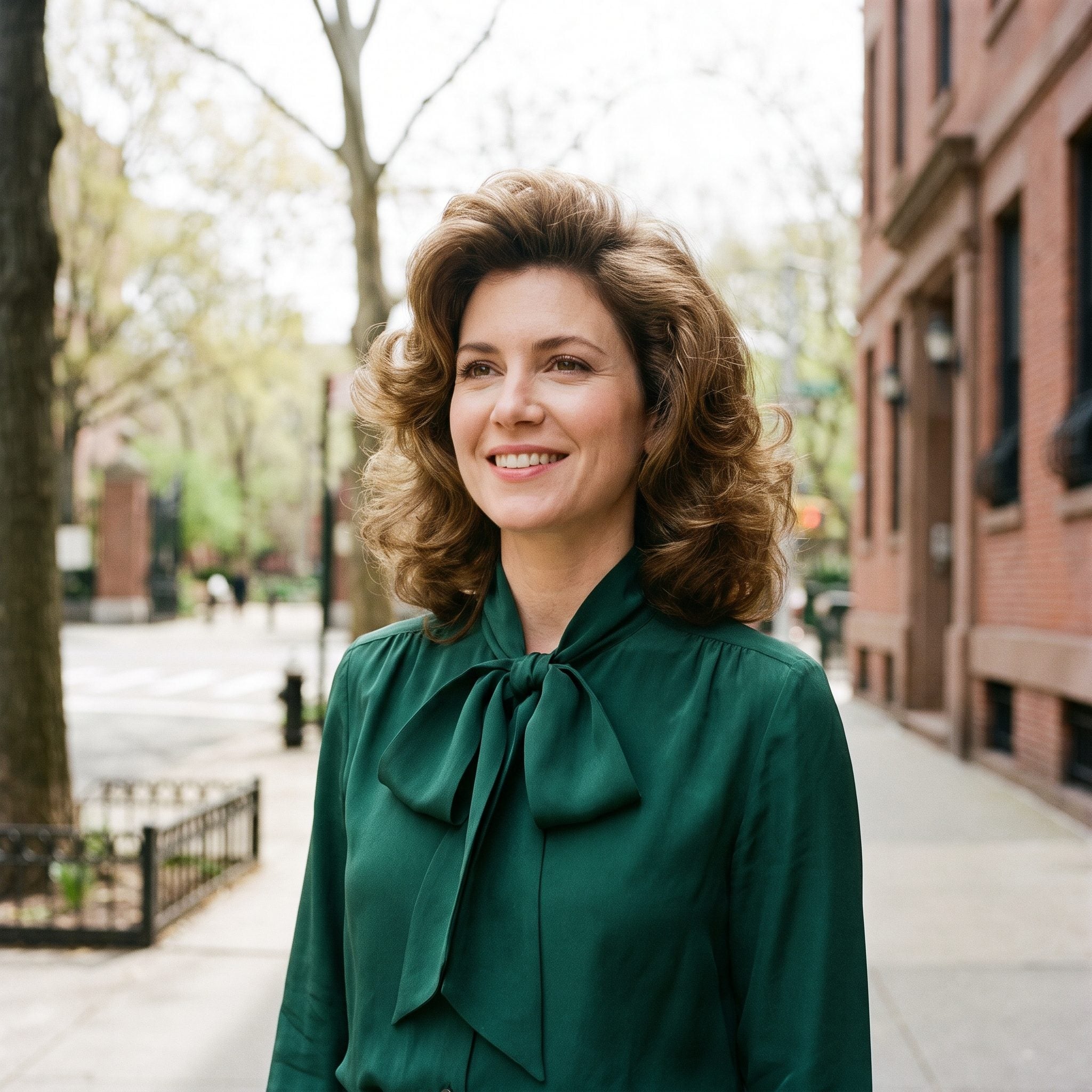 7. The Emerald Pussy-Bow Secretary Blouse