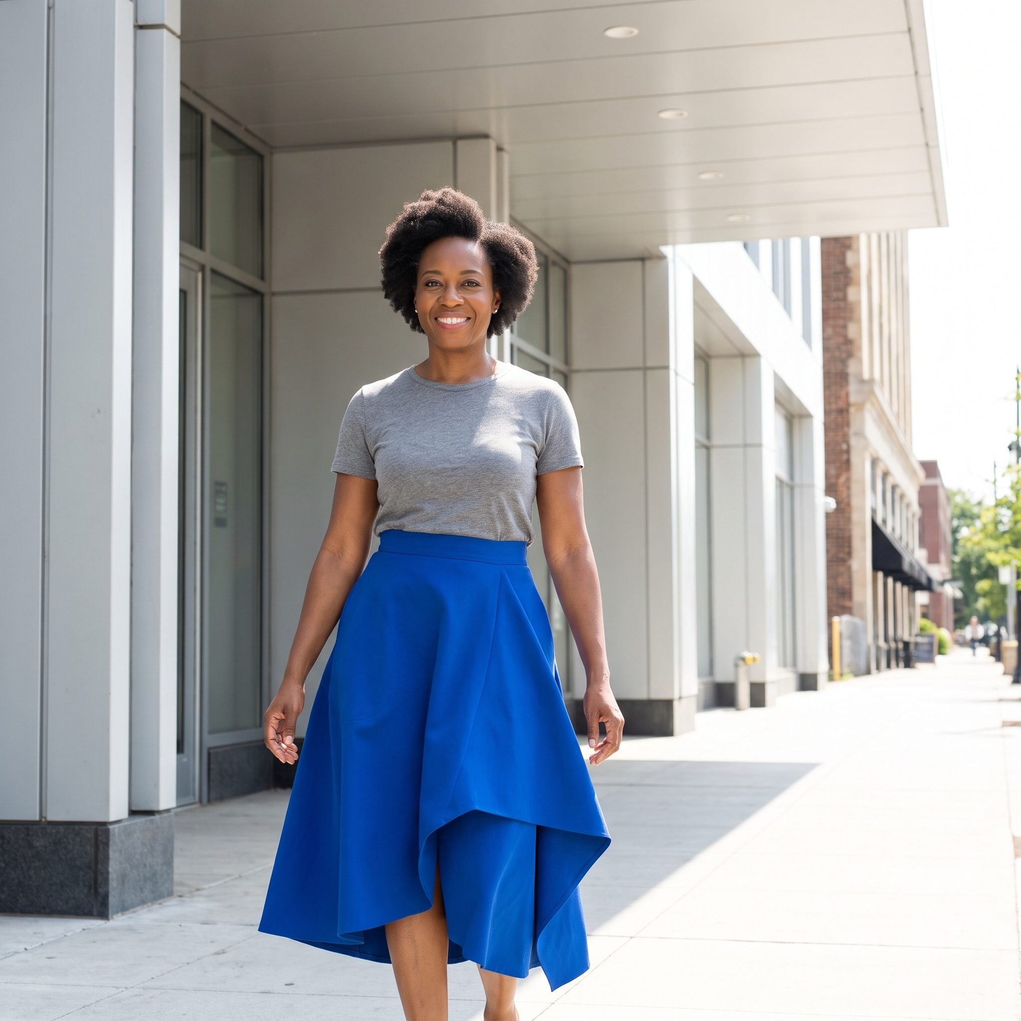 Asymmetrical Midi + Crewneck Tee