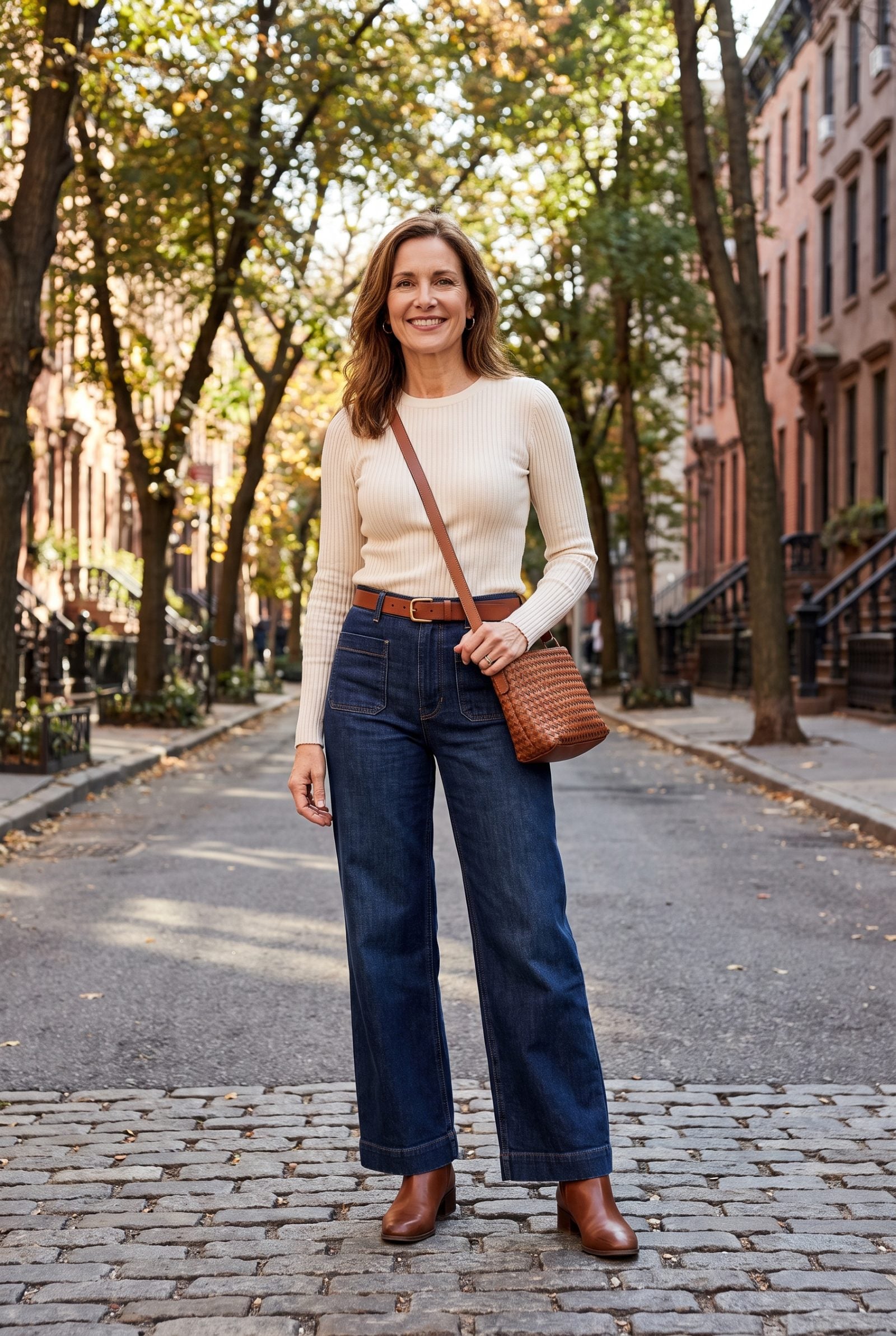 Avoid Long Tunics That Hide the Shape of Wide-Leg Jeans