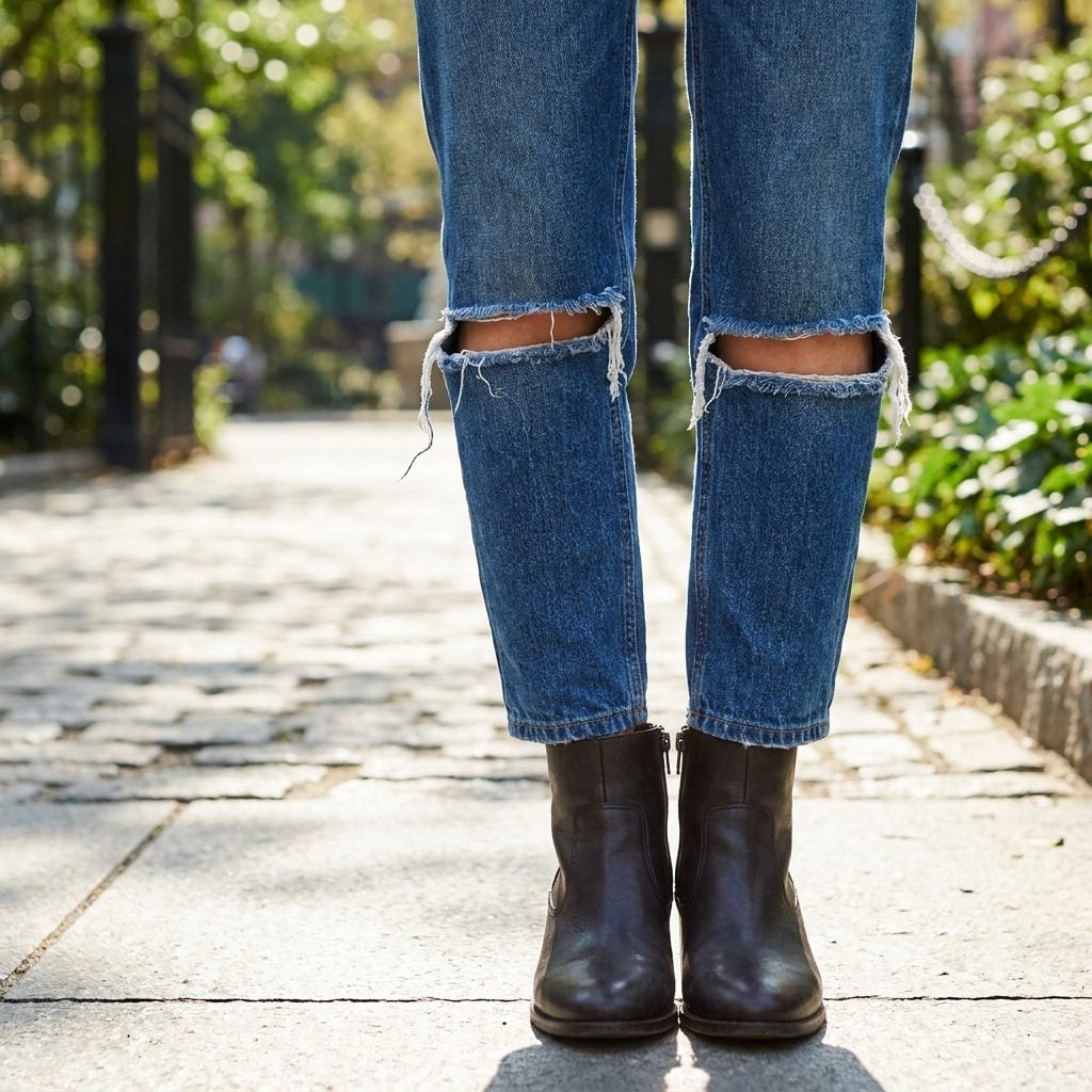 Bare Legs, Dark Boots, and Two Horizontal Cutoffs Doing You No Favors