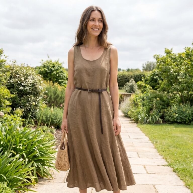 woman wearing dress with skinny belt