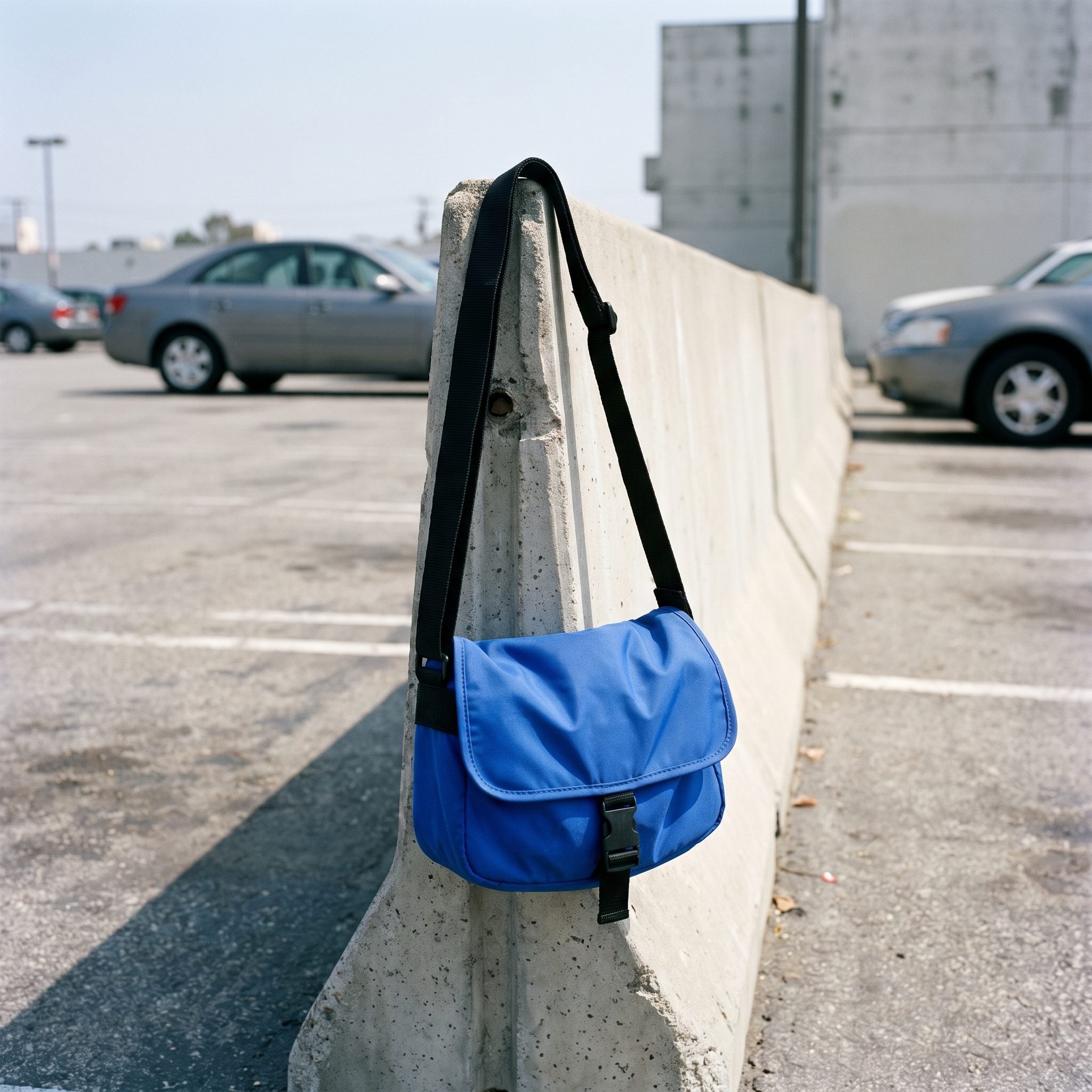 1980s bright cobalt nylon shoulder handbag