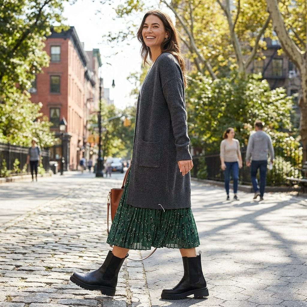 The Bulky Boots and Long Cardigan Stacking Break After Break