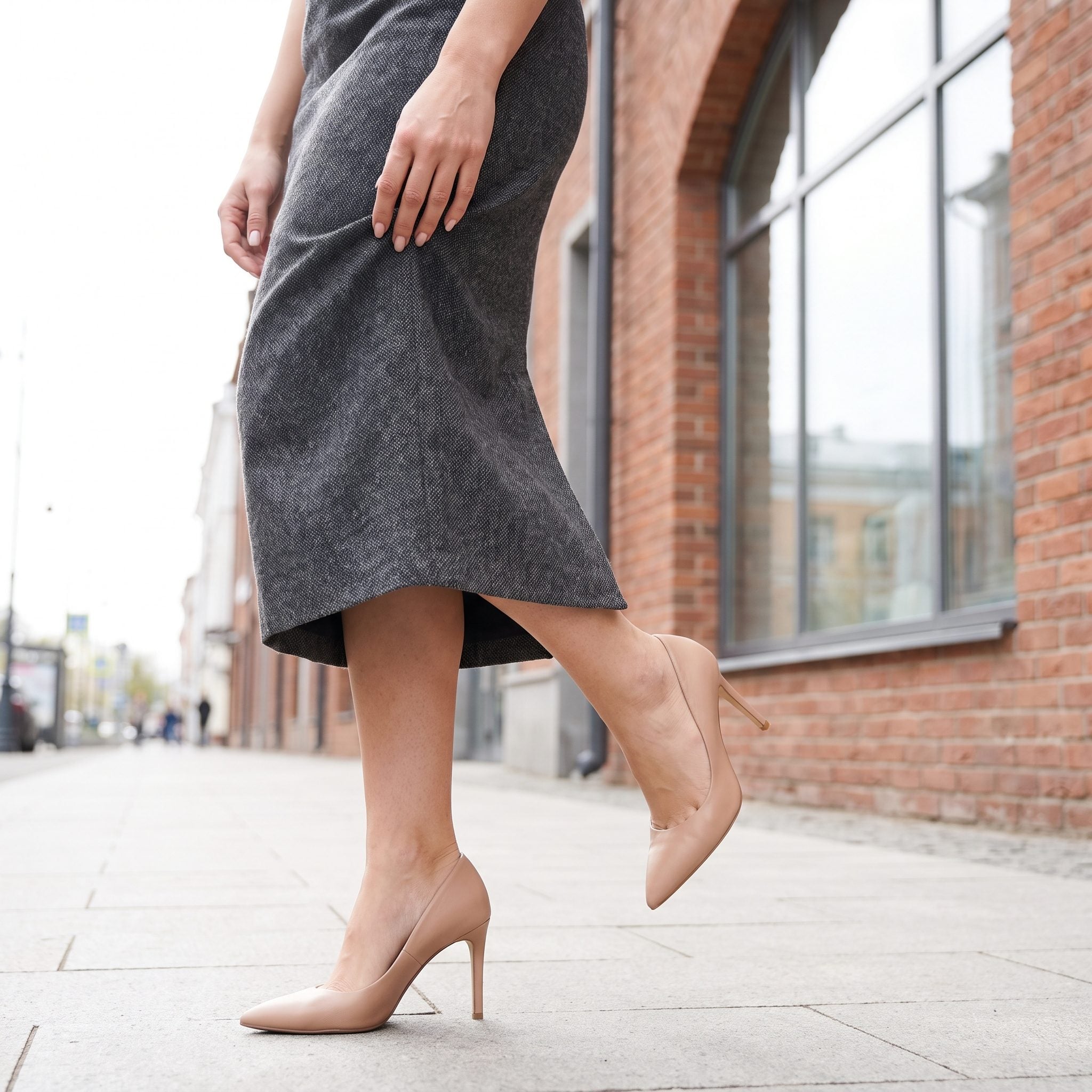 Calf-Length Pencil Skirt + Stiletto Pumps