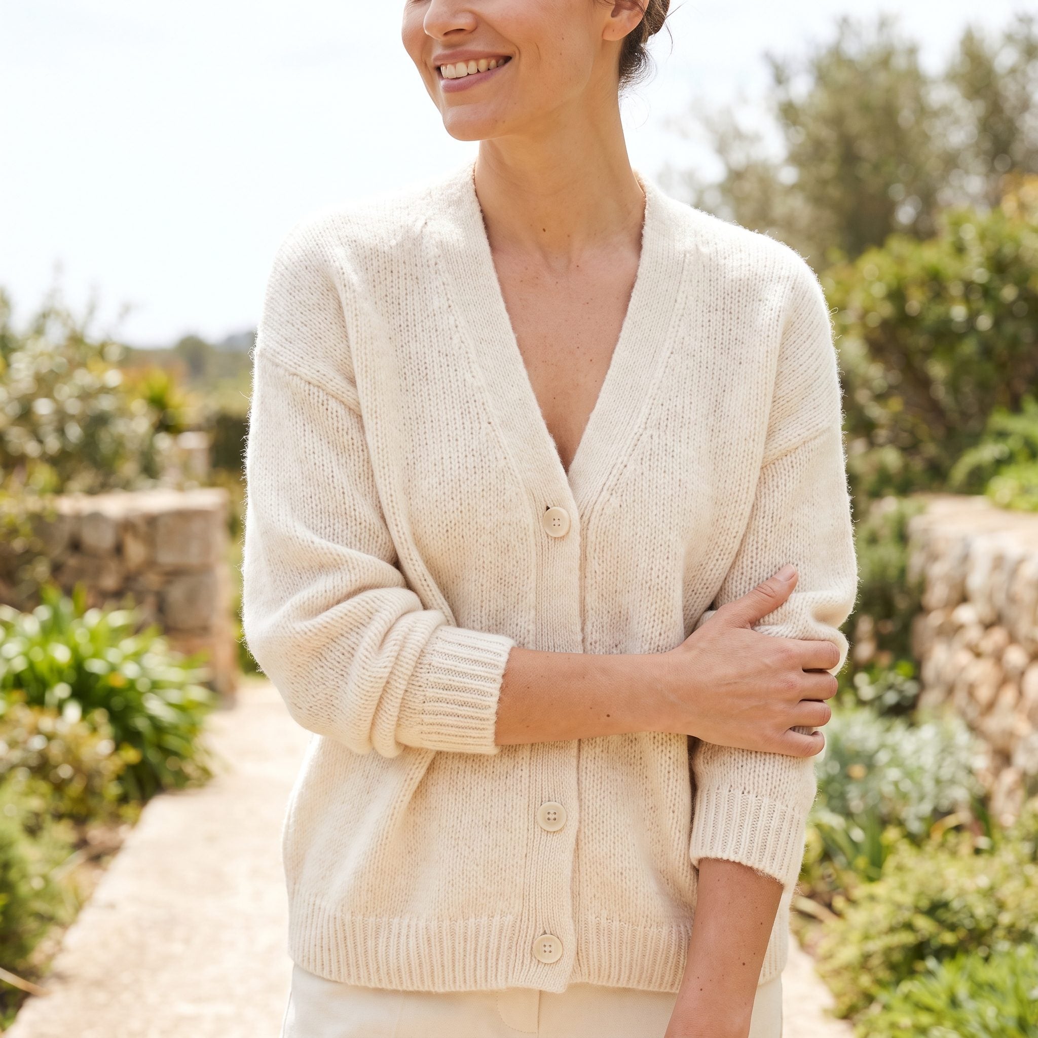 The Cardigan Buttoned Only in the Middle