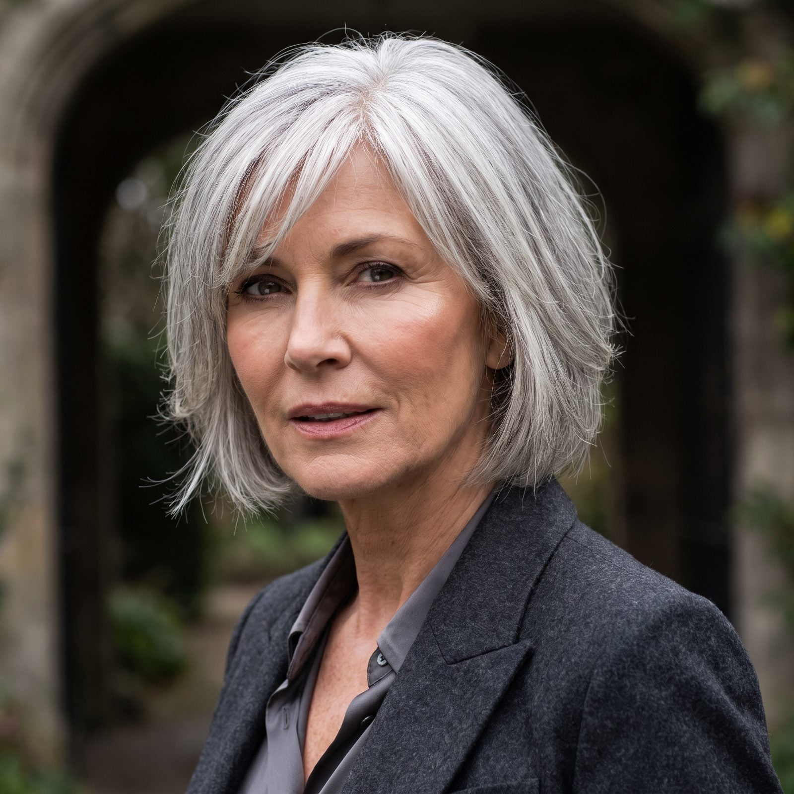 Cheekbone Bob With Piecey Side-Swept Bangs