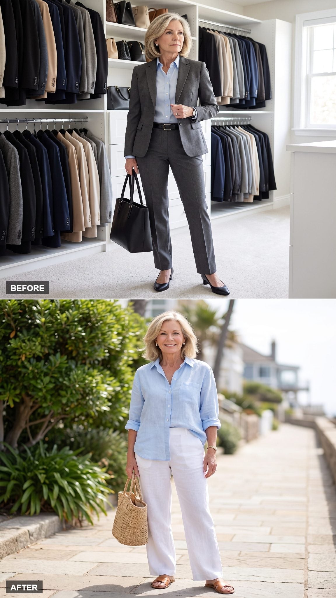 Coastal Ease in Pale Blue Linen