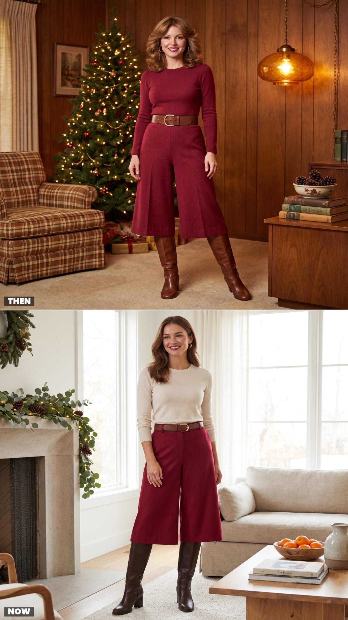 The Cranberry Gaucho Set With Tall Boots