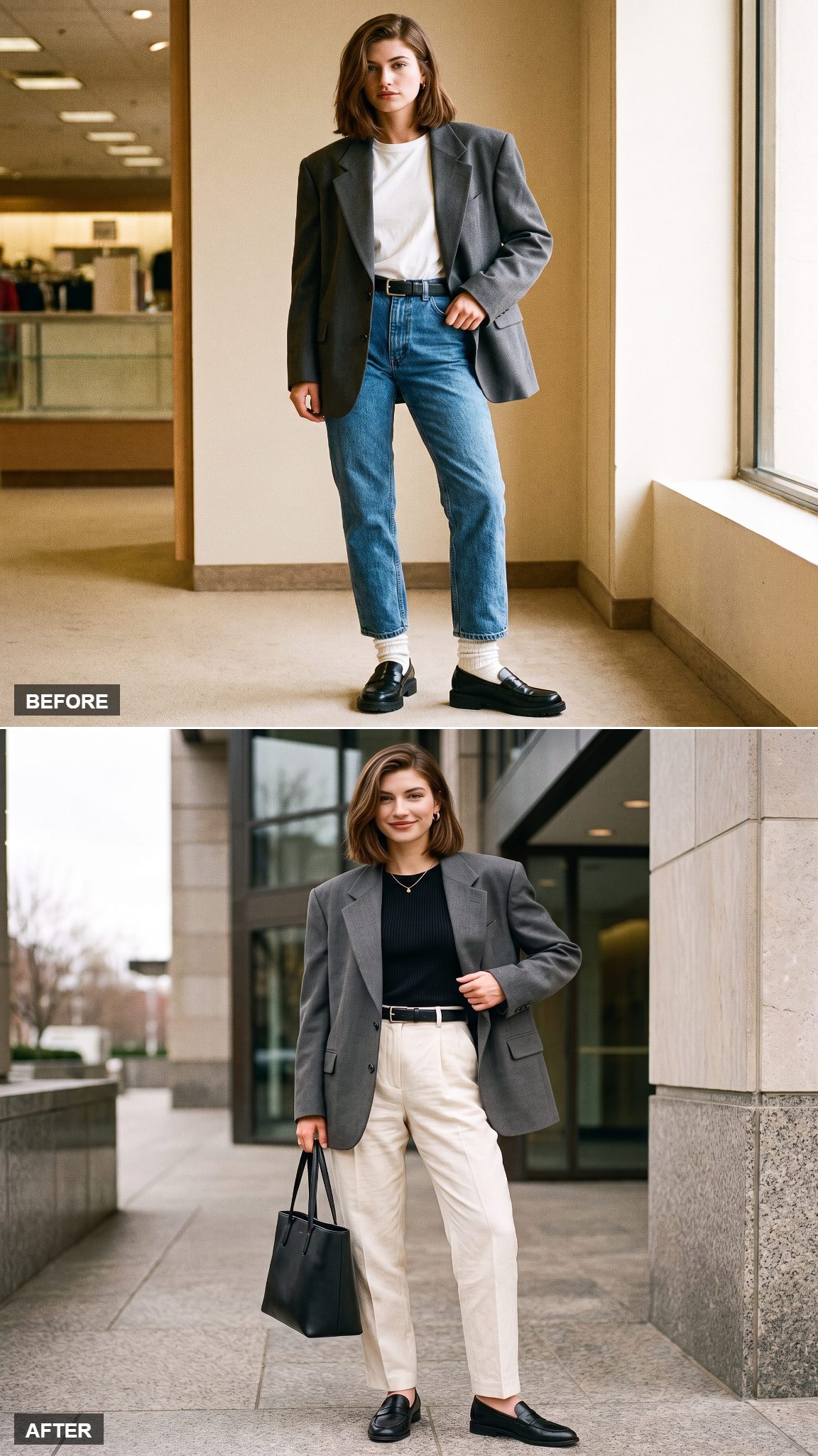 Cream Pleated Trousers Warm the Whole Thing Up