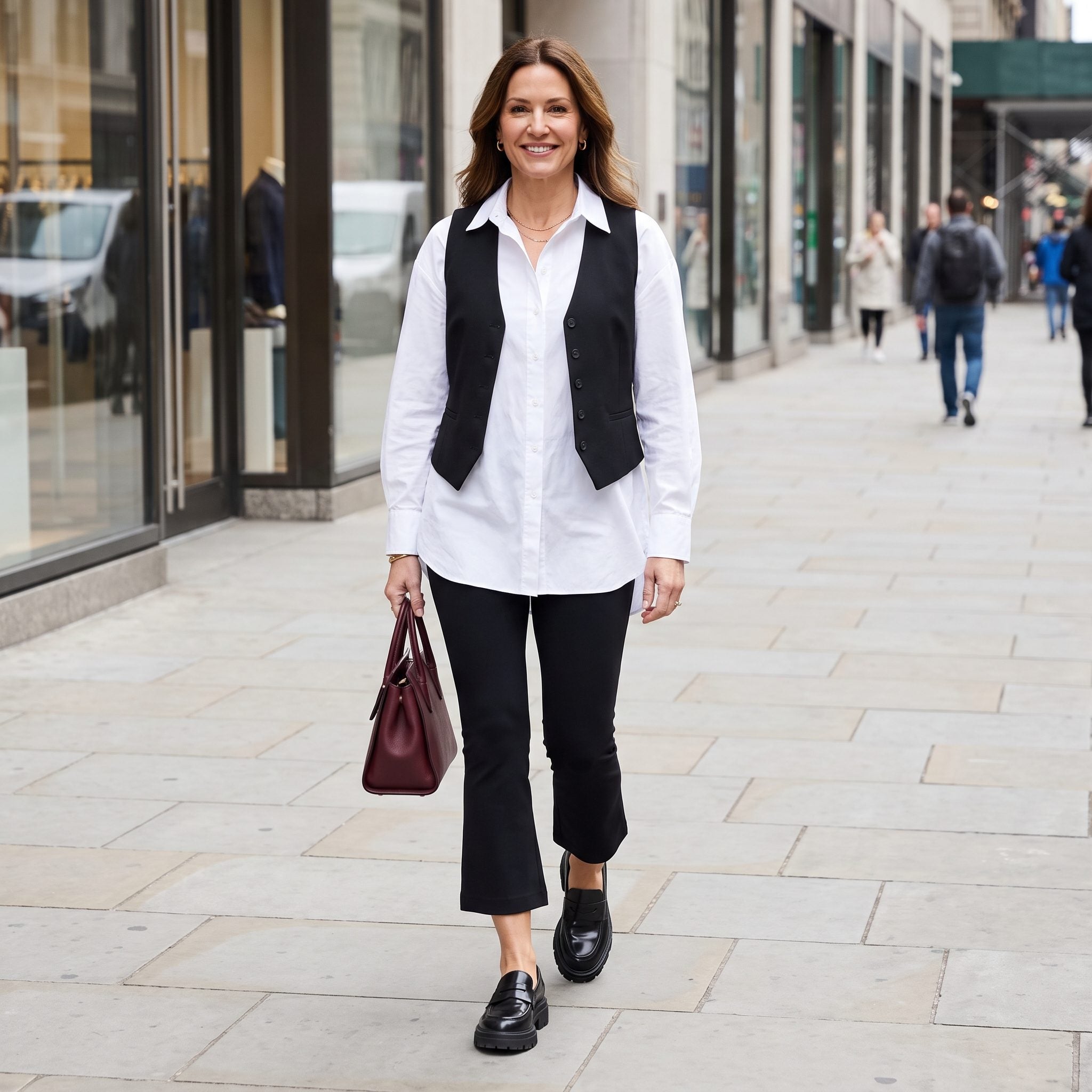 Cropped Flared Leggings + Chunky Loafers
